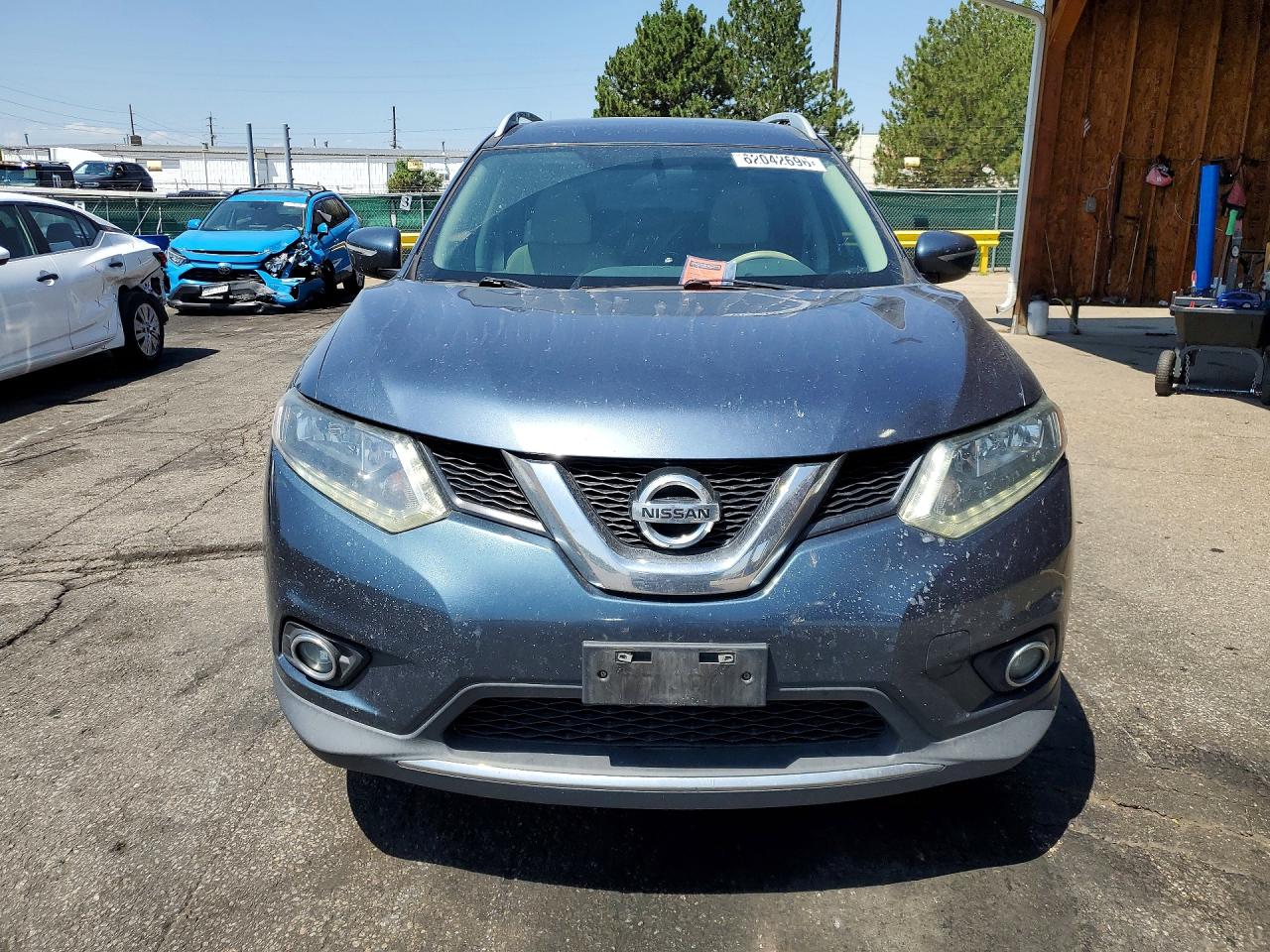 2014 Nissan Rogue Sv Синий vin: 5N1AT2MV5EC786764