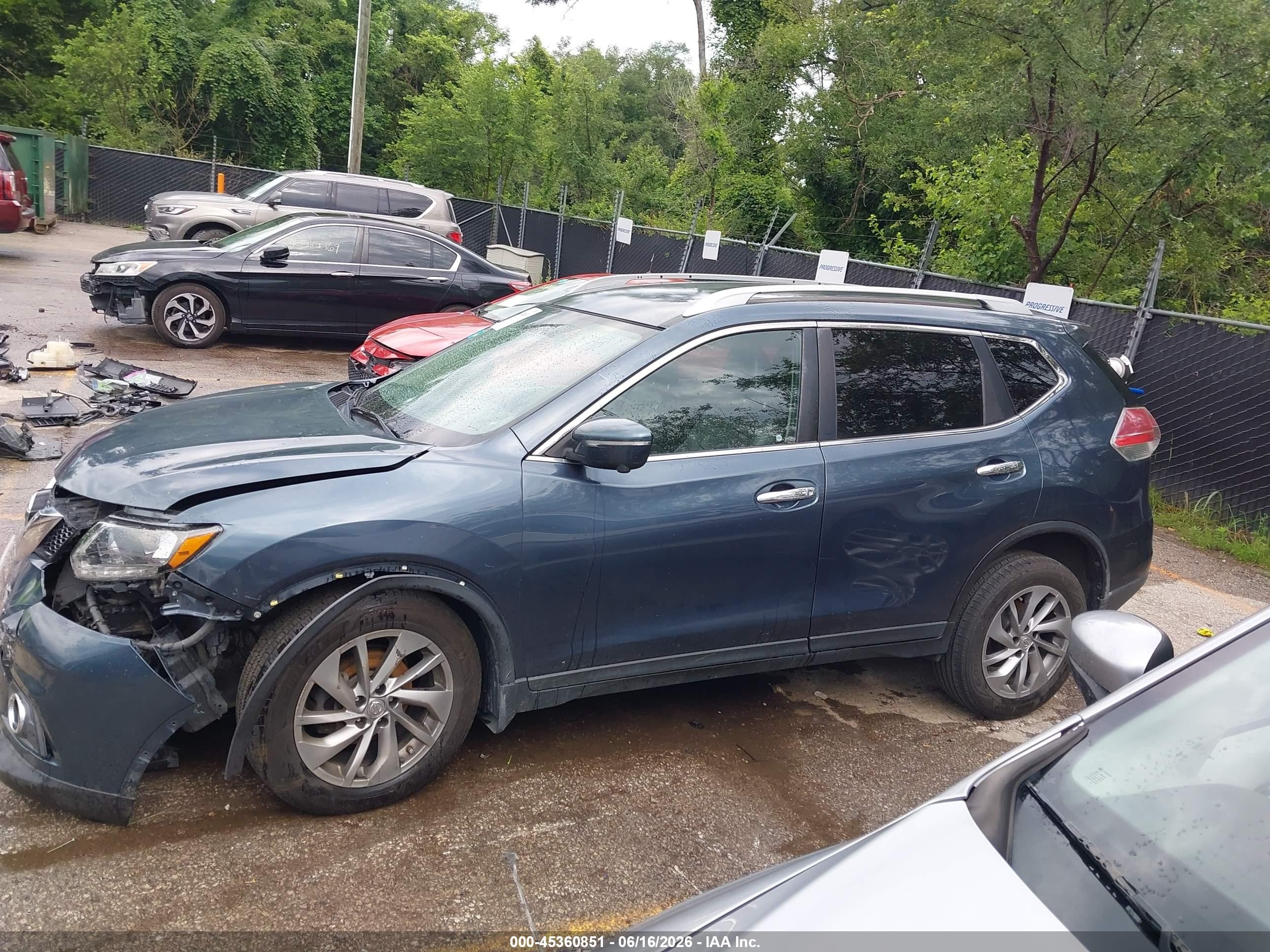 2014 Nissan Rogue Sl Blue vin: 5N1AT2MV5EC794895