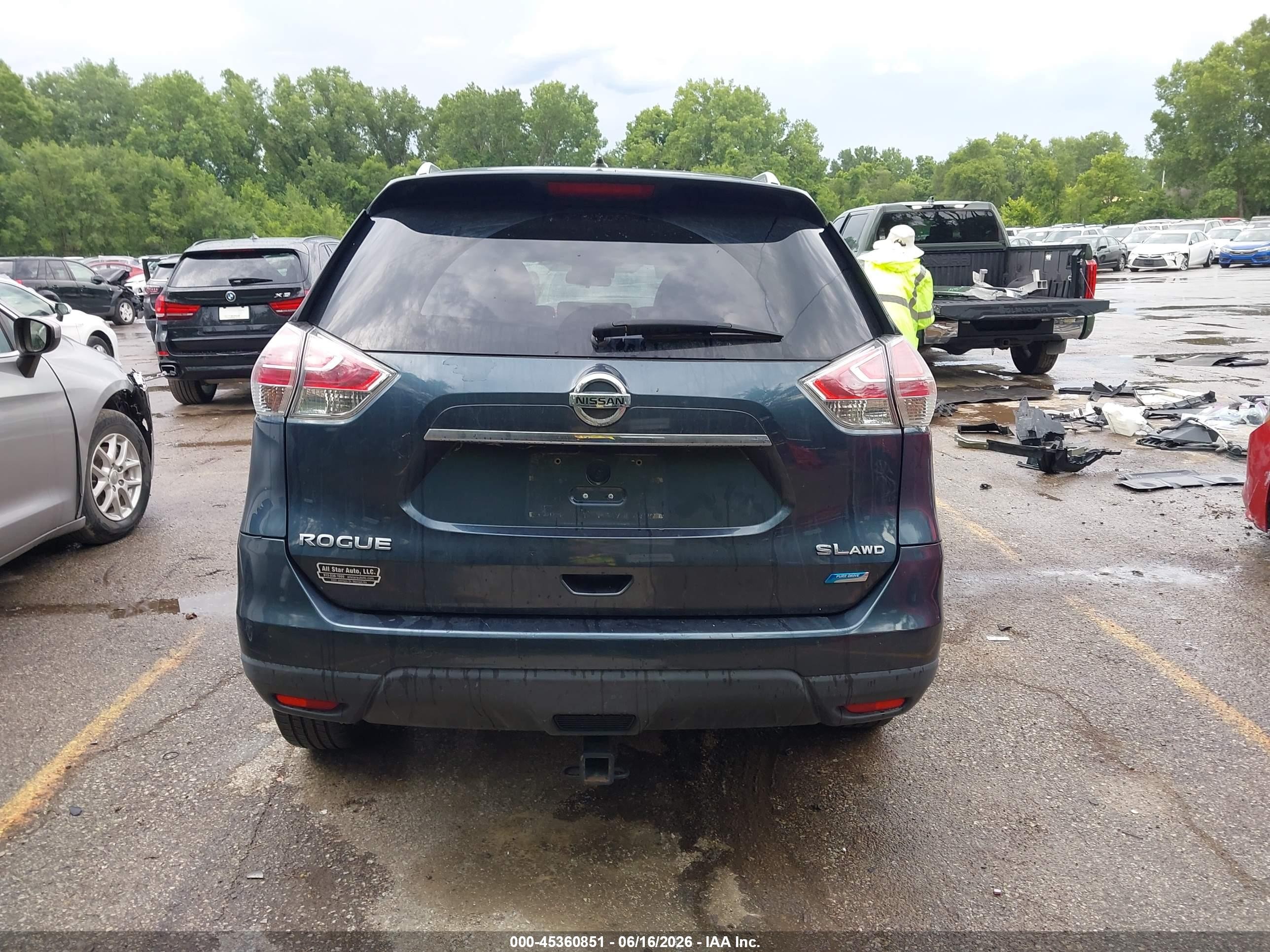 2014 Nissan Rogue Sl Blue vin: 5N1AT2MV5EC794895