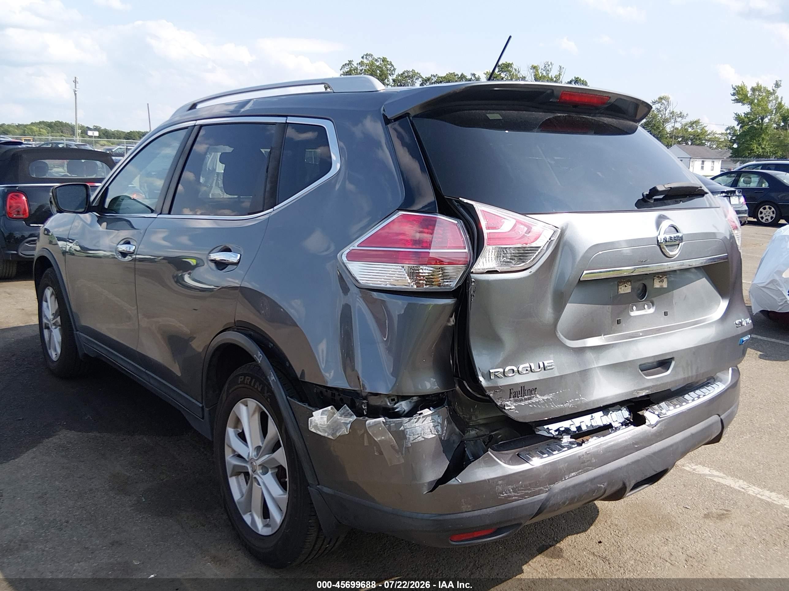 2014 Nissan Rogue Sv Gray vin: 5N1AT2MV5EC800615