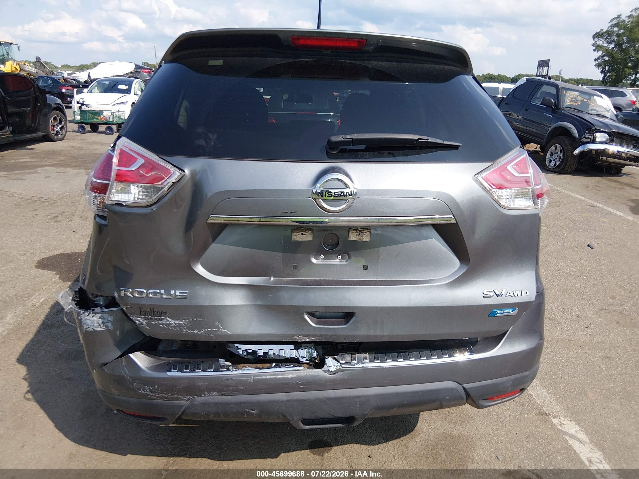 2014 Nissan Rogue Sv Gray vin: 5N1AT2MV5EC800615