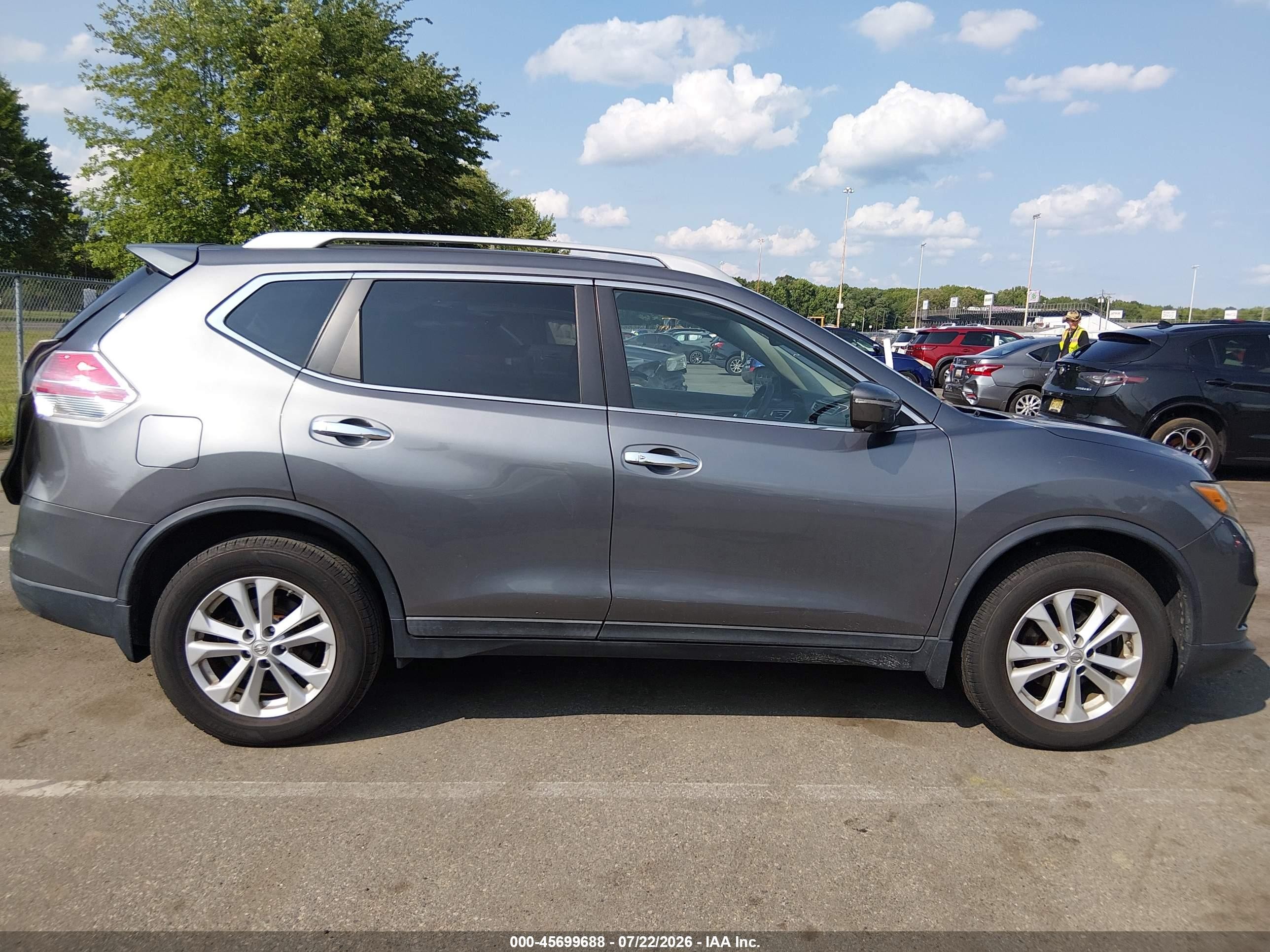 2014 Nissan Rogue Sv Gray vin: 5N1AT2MV5EC800615