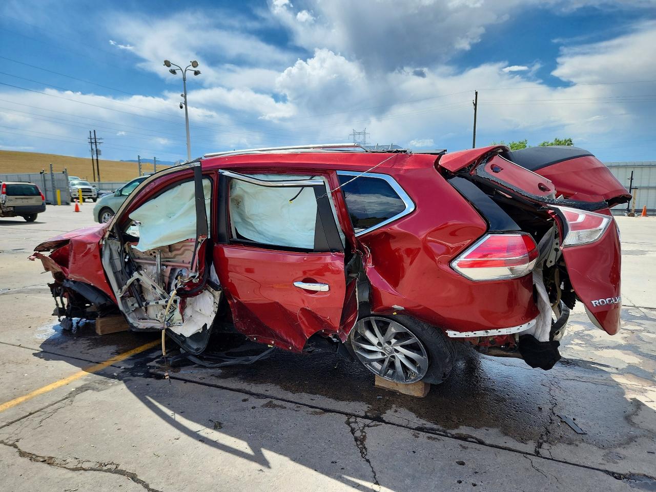 2014 Nissan Rogue Sl Бордовый vin: 5N1AT2MV5EC812649
