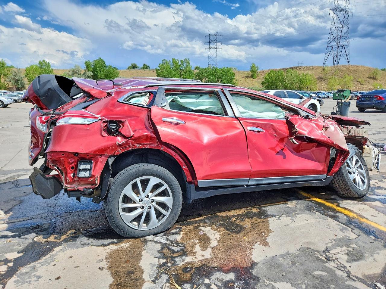 2014 Nissan Rogue Sl Бордовый vin: 5N1AT2MV5EC812649