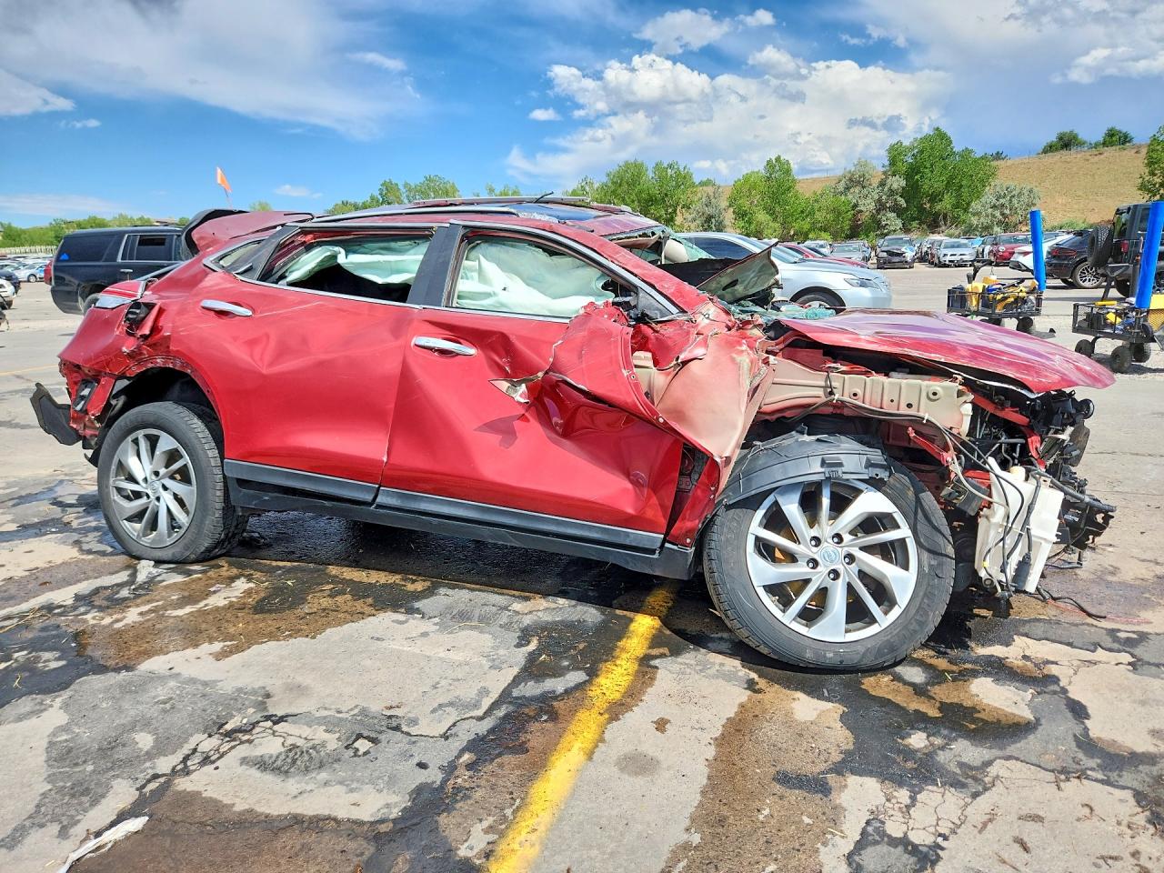 2014 Nissan Rogue Sl Бордовый vin: 5N1AT2MV5EC812649