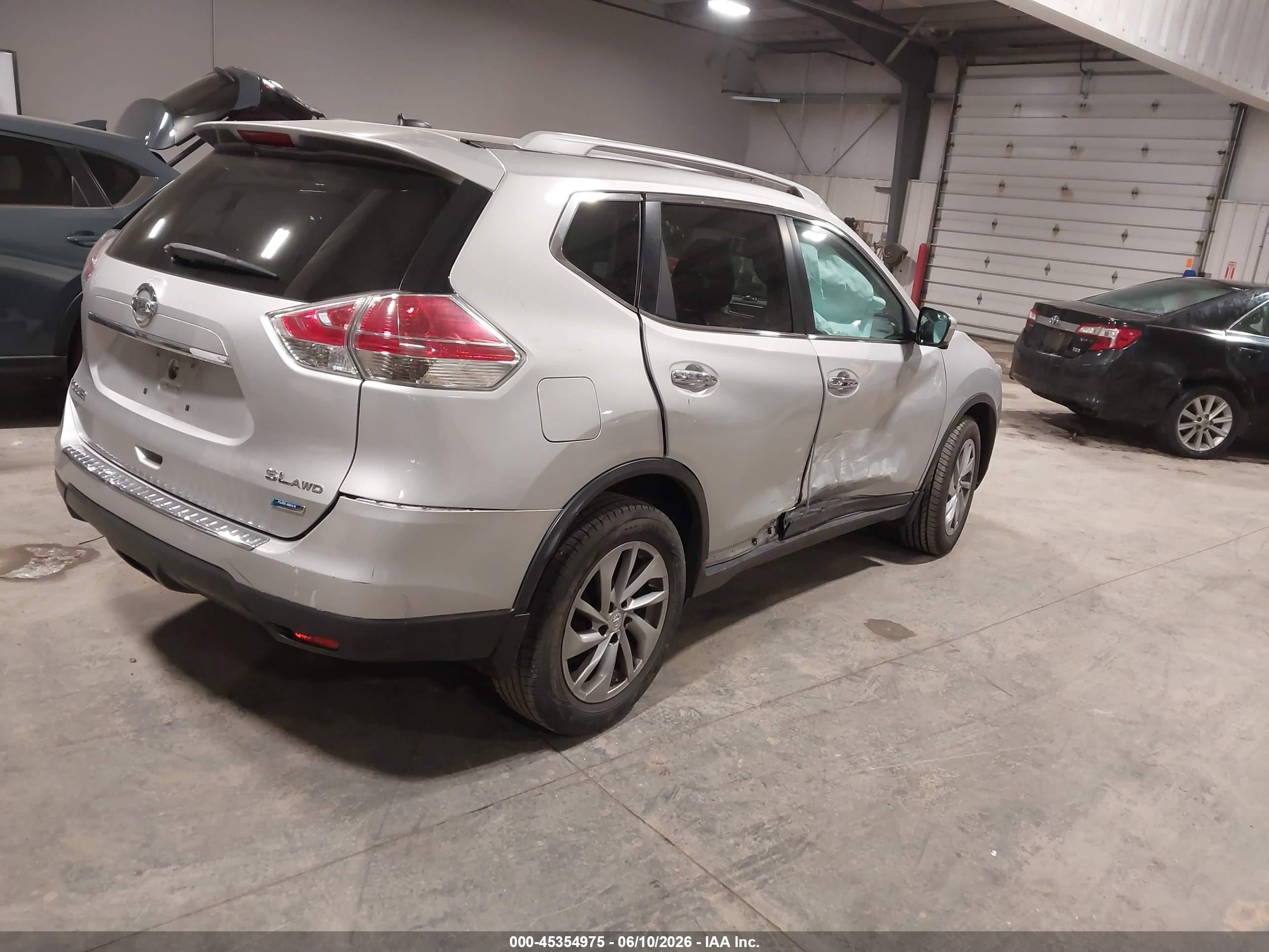 2014 Nissan Rogue Sl Silver vin: 5N1AT2MV5EC819004