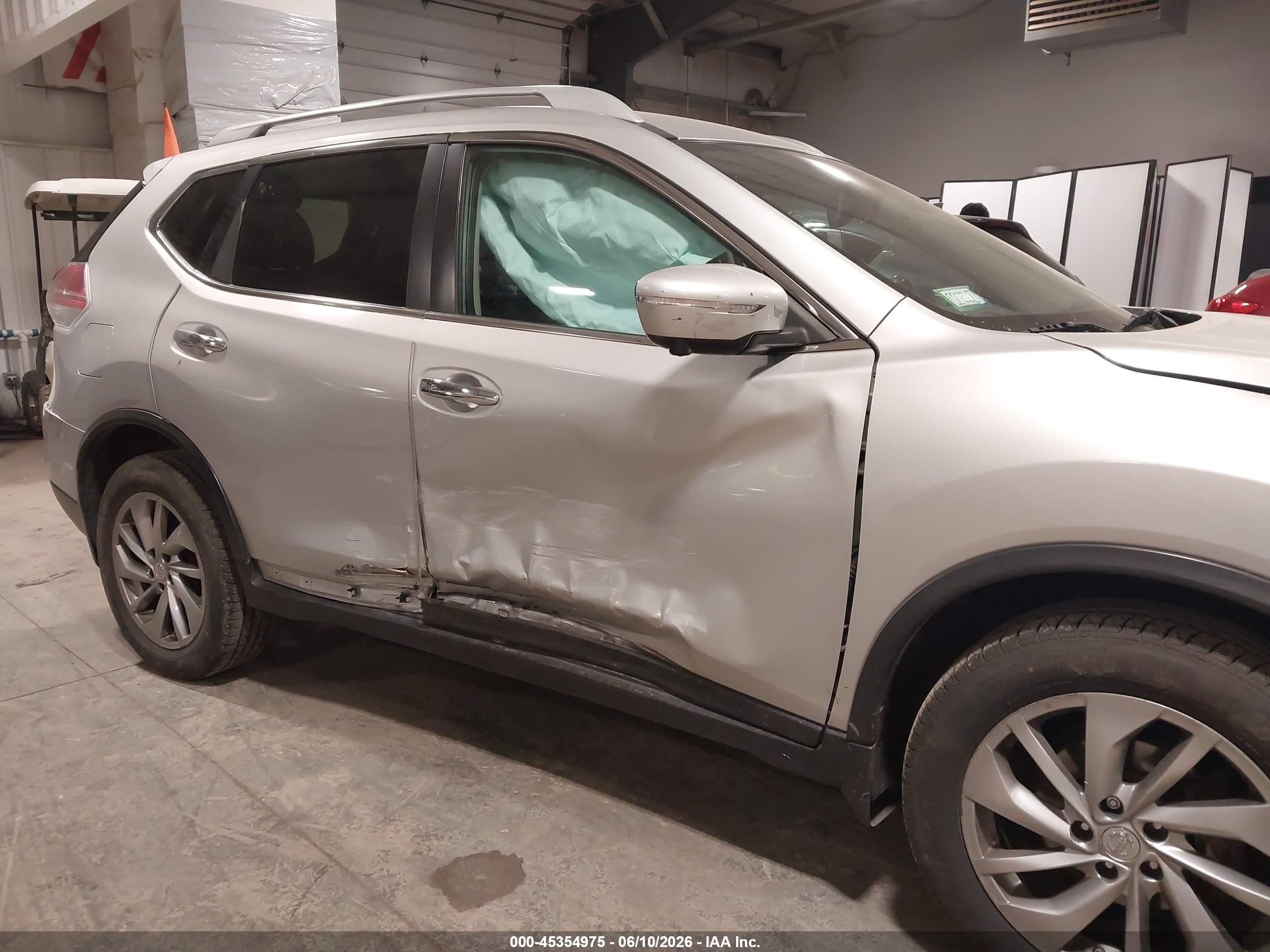 2014 Nissan Rogue Sl Silver vin: 5N1AT2MV5EC819004