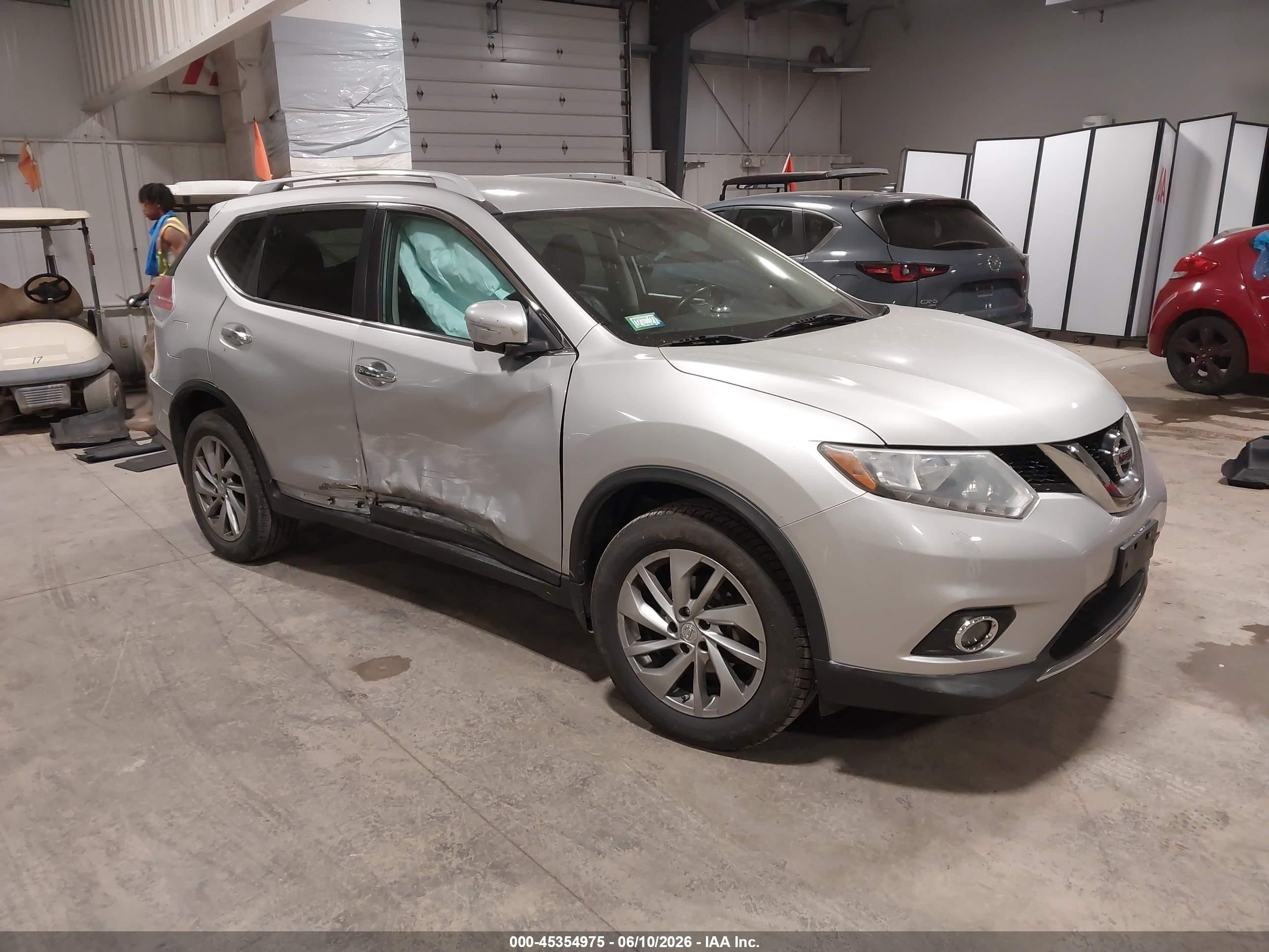 2014 Nissan Rogue Sl Silver vin: 5N1AT2MV5EC819004