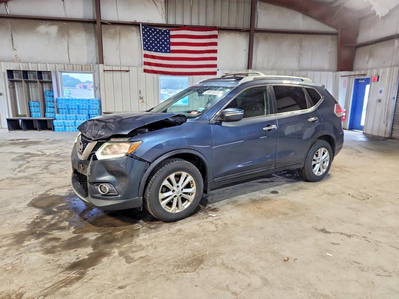2014 Nissan Rogue S Blue vin: 5N1AT2MV5EC819763
