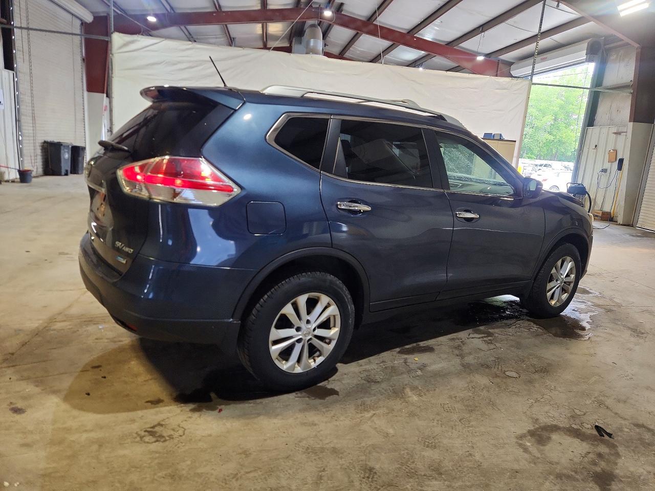 2014 Nissan Rogue S Blue vin: 5N1AT2MV5EC819763