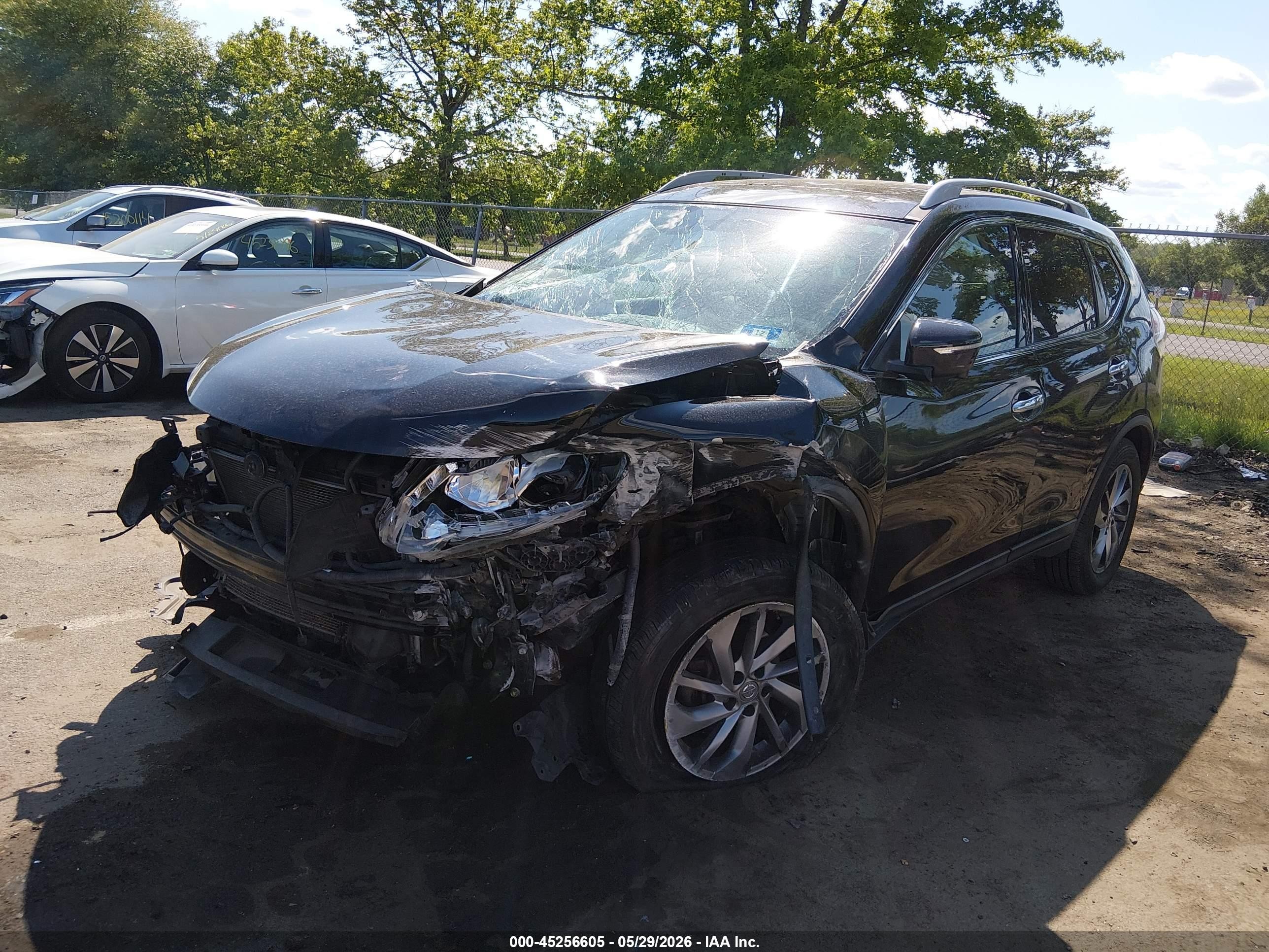 2014 Nissan Rogue Sl Black vin: 5N1AT2MV5EC826275