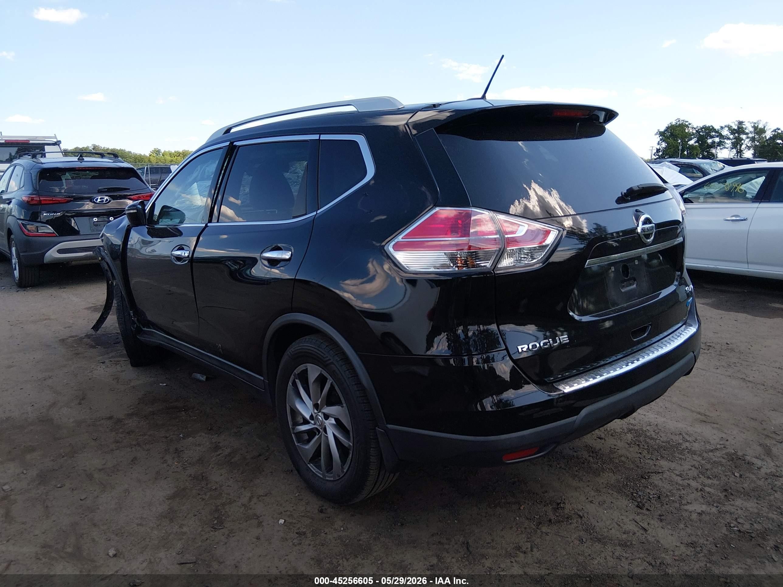 2014 Nissan Rogue Sl Black vin: 5N1AT2MV5EC826275