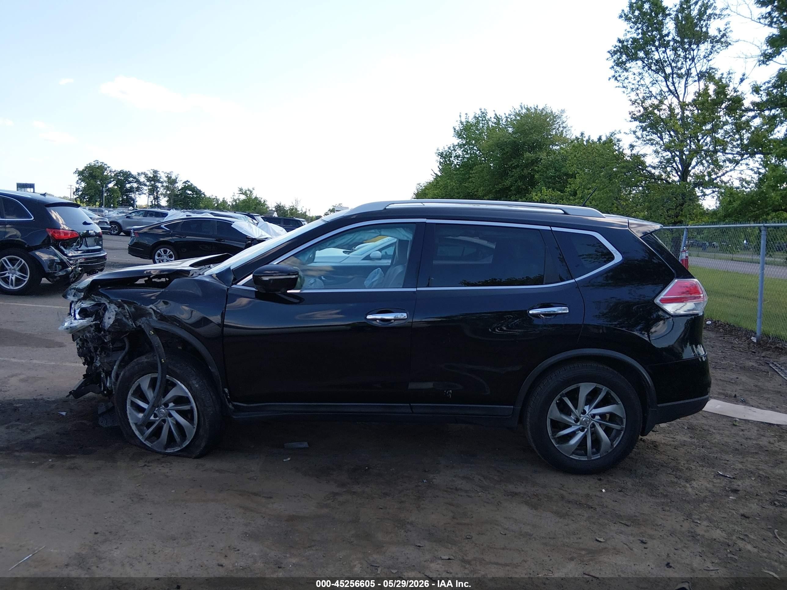 2014 Nissan Rogue Sl Black vin: 5N1AT2MV5EC826275
