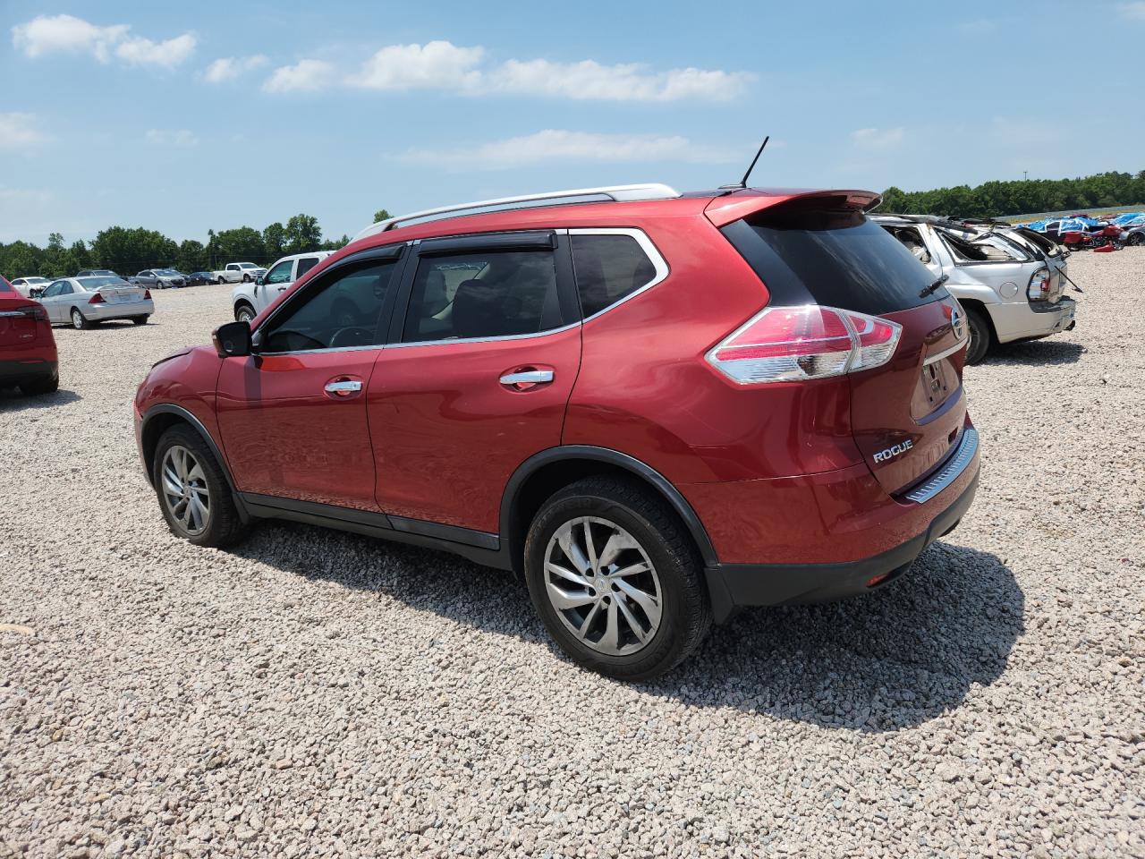 2014 Nissan Rogue Sl Red vin: 5N1AT2MV5EC829922