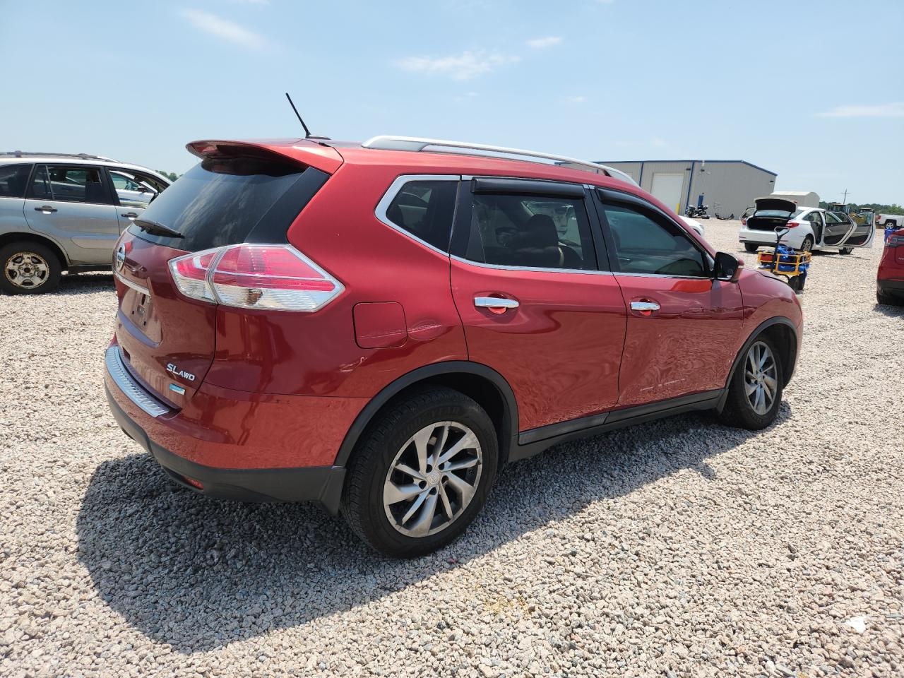2014 Nissan Rogue Sl Red vin: 5N1AT2MV5EC829922