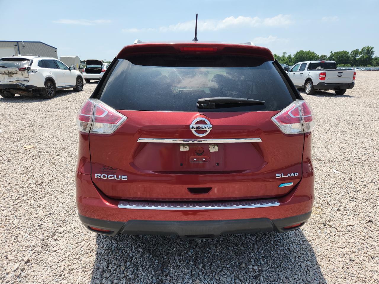 2014 Nissan Rogue Sl Red vin: 5N1AT2MV5EC829922