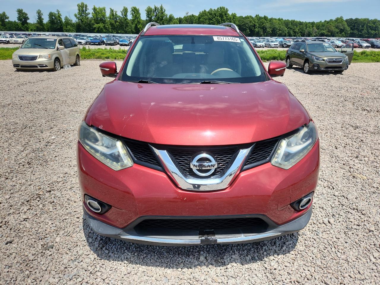 2014 Nissan Rogue Sl Red vin: 5N1AT2MV5EC829922