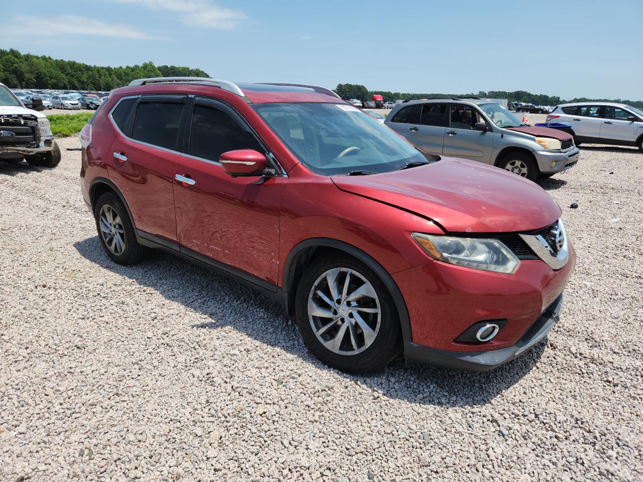 2014 Nissan Rogue Sl Red vin: 5N1AT2MV5EC829922