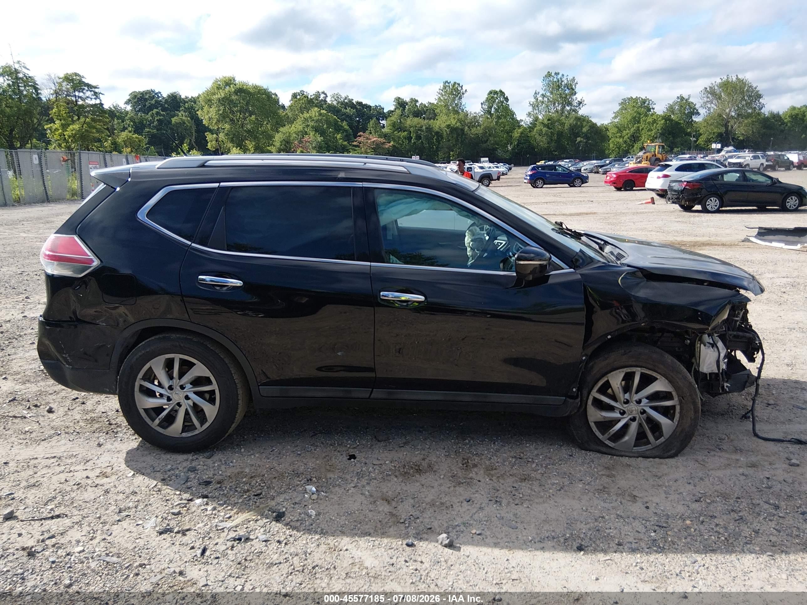 2014 Nissan Rogue Sl Black vin: 5N1AT2MV5EC834263