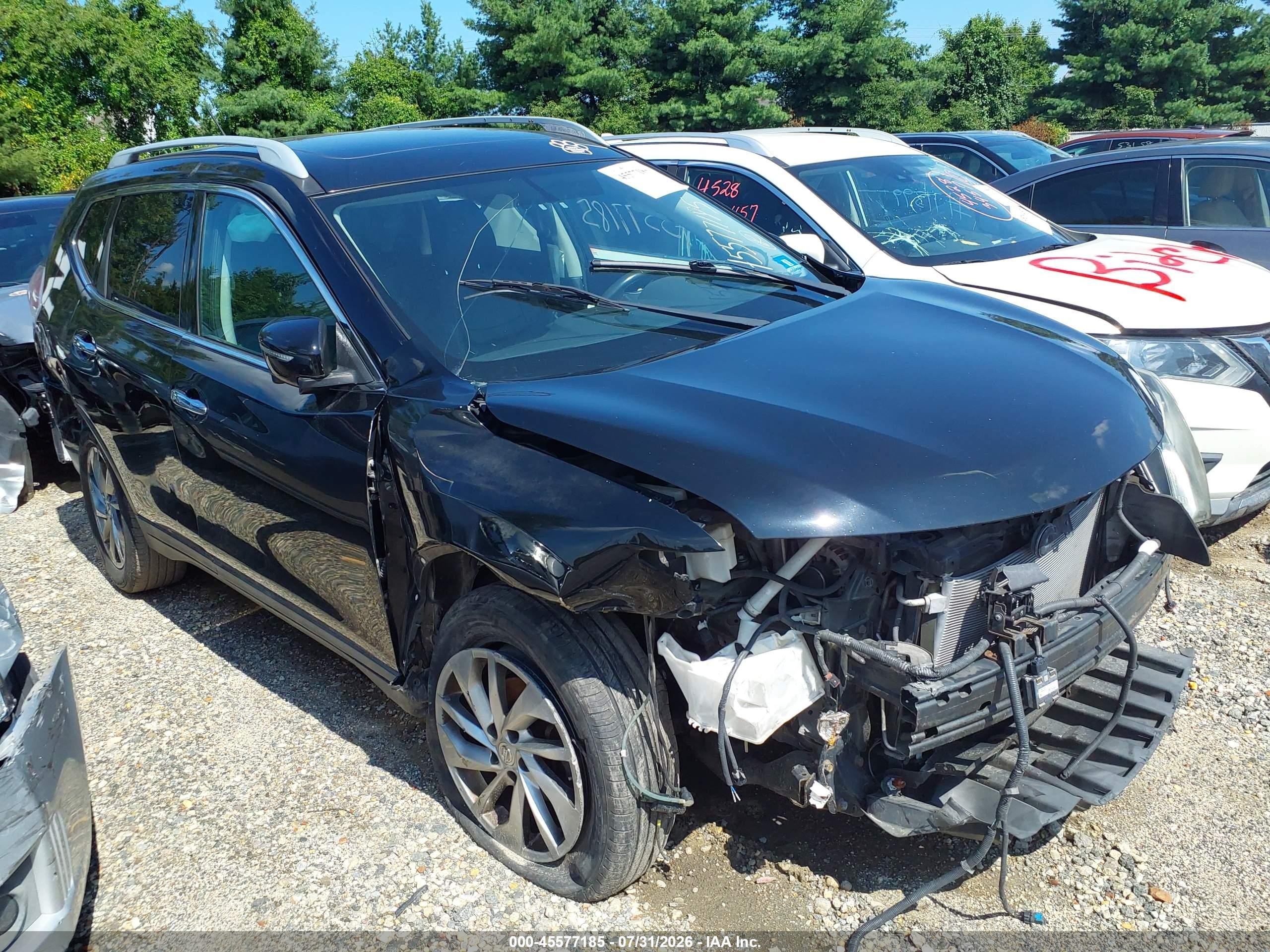 2014 Nissan Rogue Sl Black vin: 5N1AT2MV5EC834263