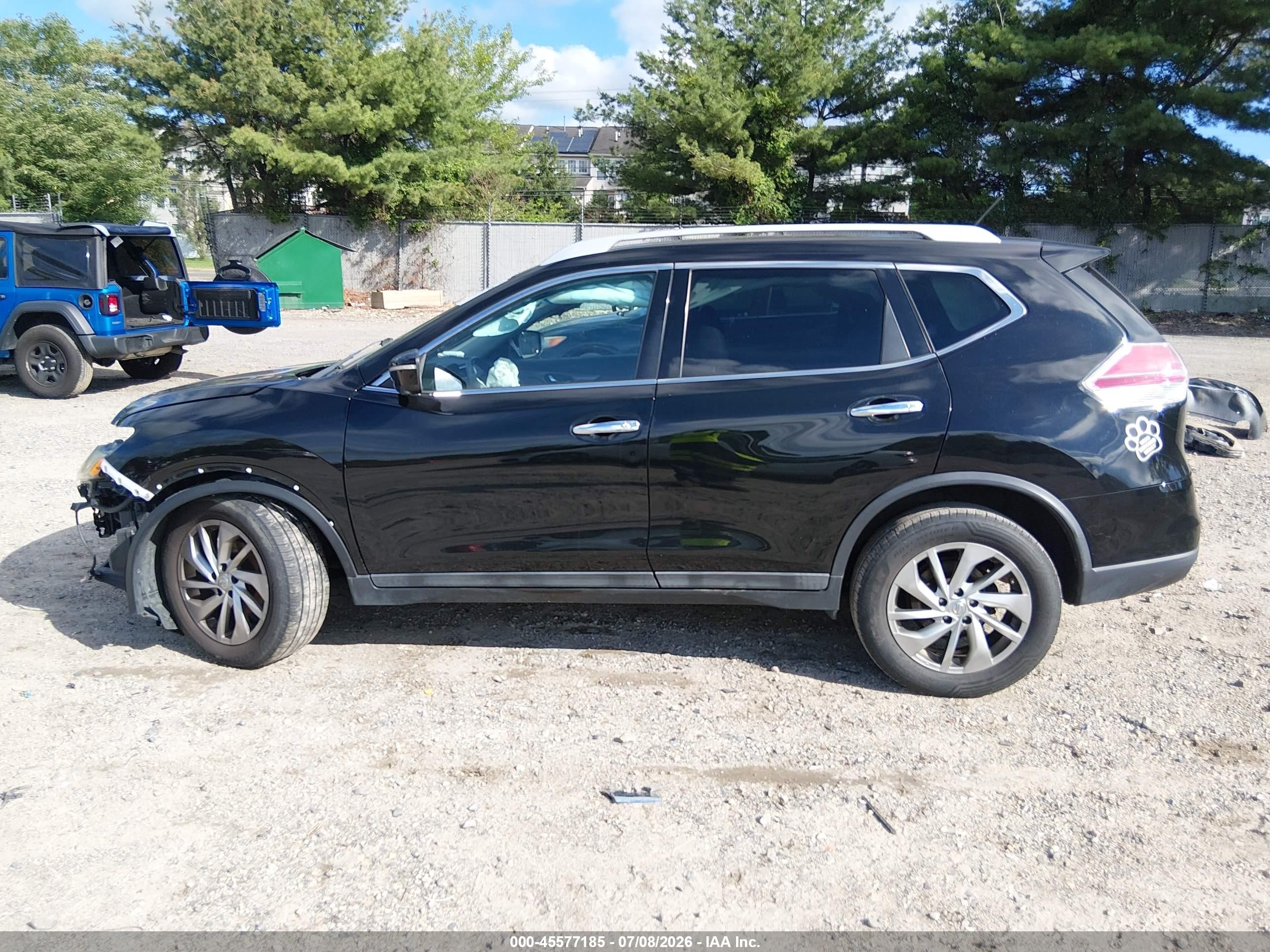 2014 Nissan Rogue Sl Black vin: 5N1AT2MV5EC834263