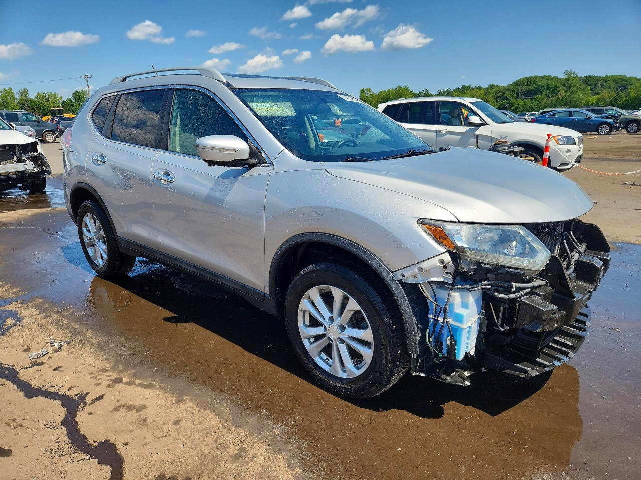 2014 Nissan Rogue Sv Silver vin: 5N1AT2MV5EC871006