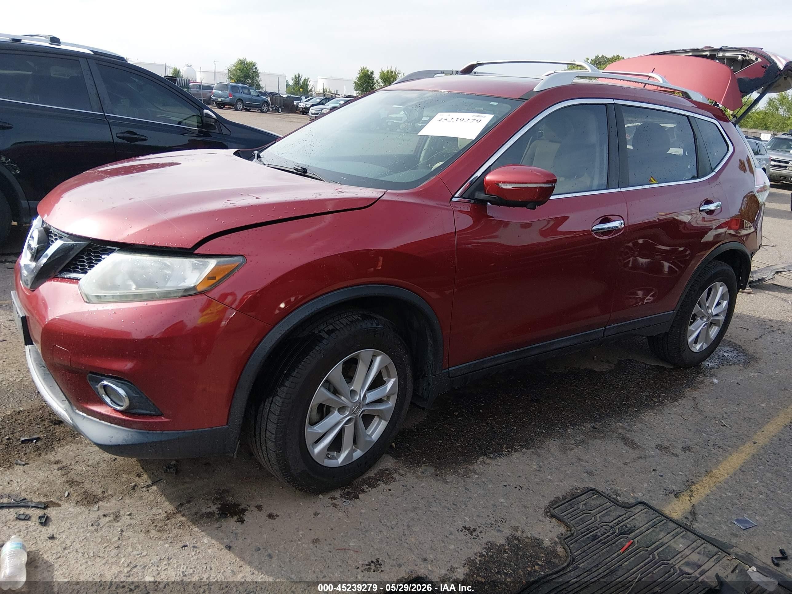 2015 Nissan Rogue Sv Red vin: 5N1AT2MV5FC762885