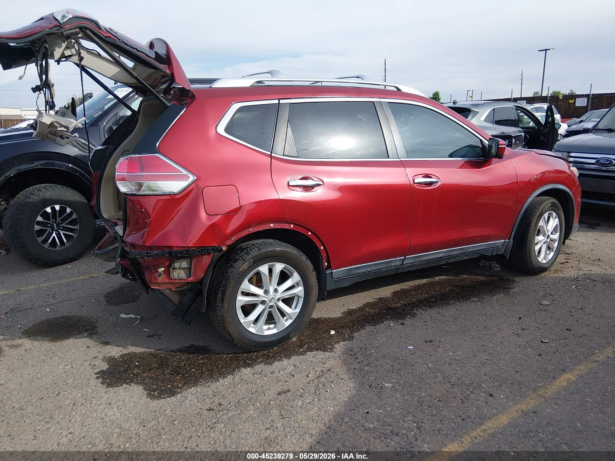 2015 Nissan Rogue Sv Red vin: 5N1AT2MV5FC762885
