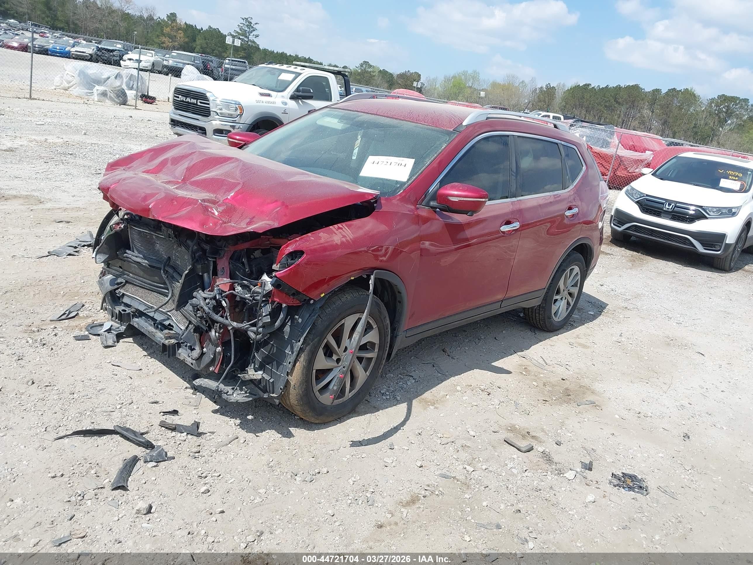 2015 Nissan Rogue Sl Красный vin: 5N1AT2MV5FC781954