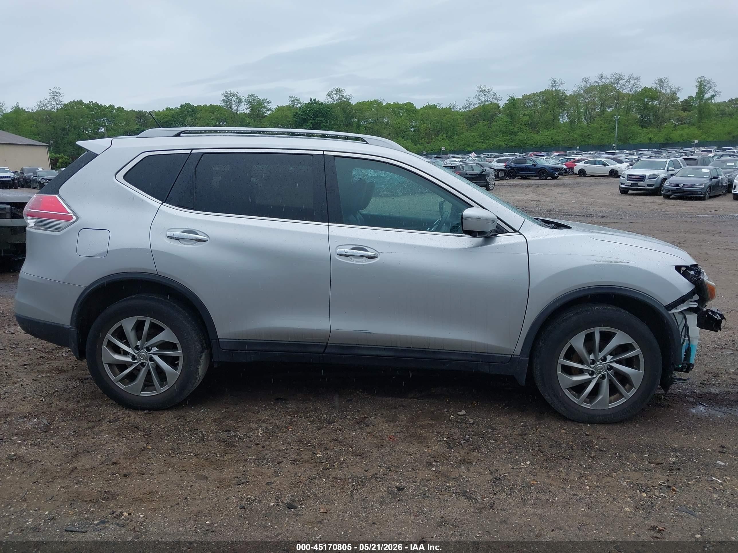 2015 Nissan Rogue Sl Серый vin: 5N1AT2MV5FC788533