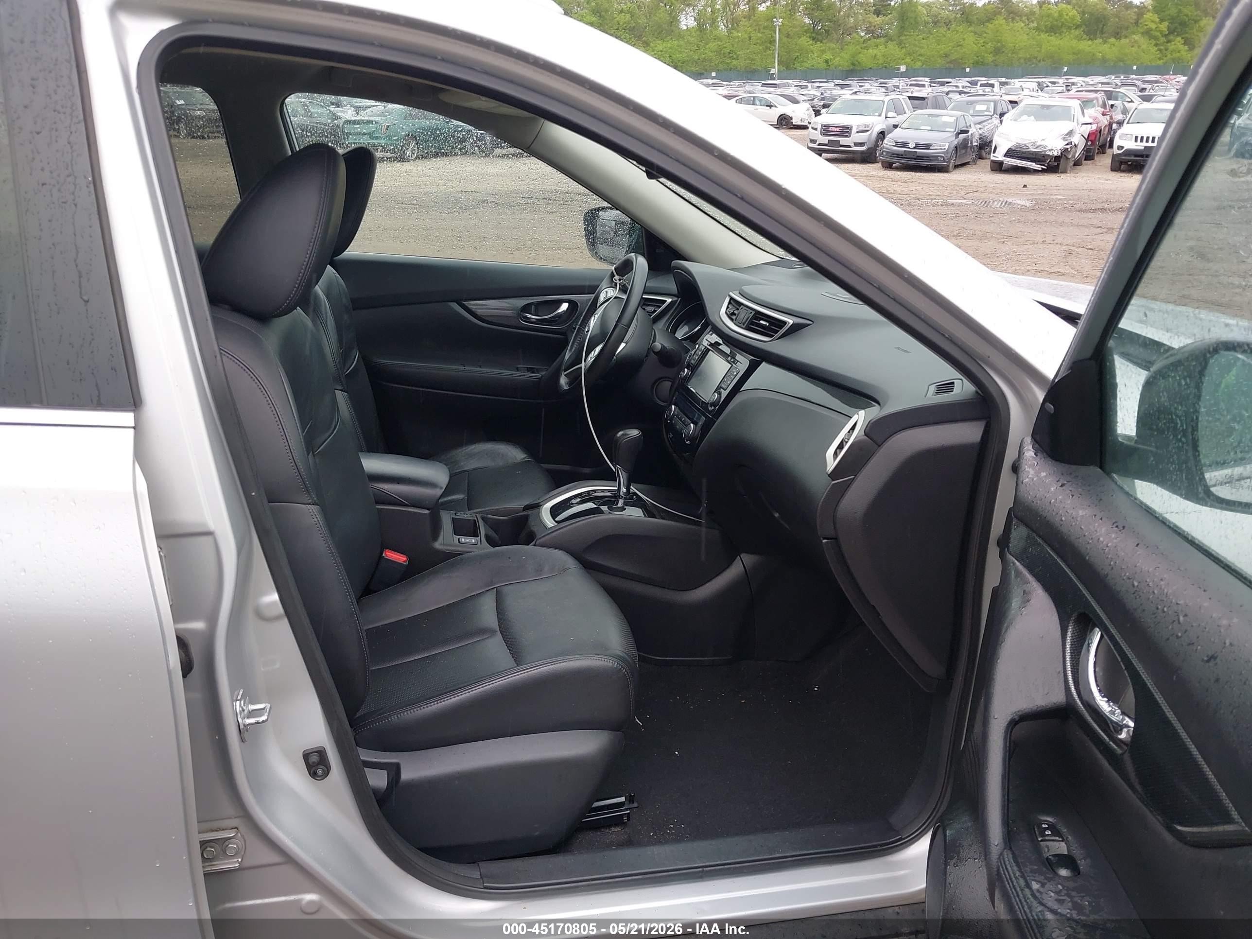 2015 Nissan Rogue Sl Серый vin: 5N1AT2MV5FC788533