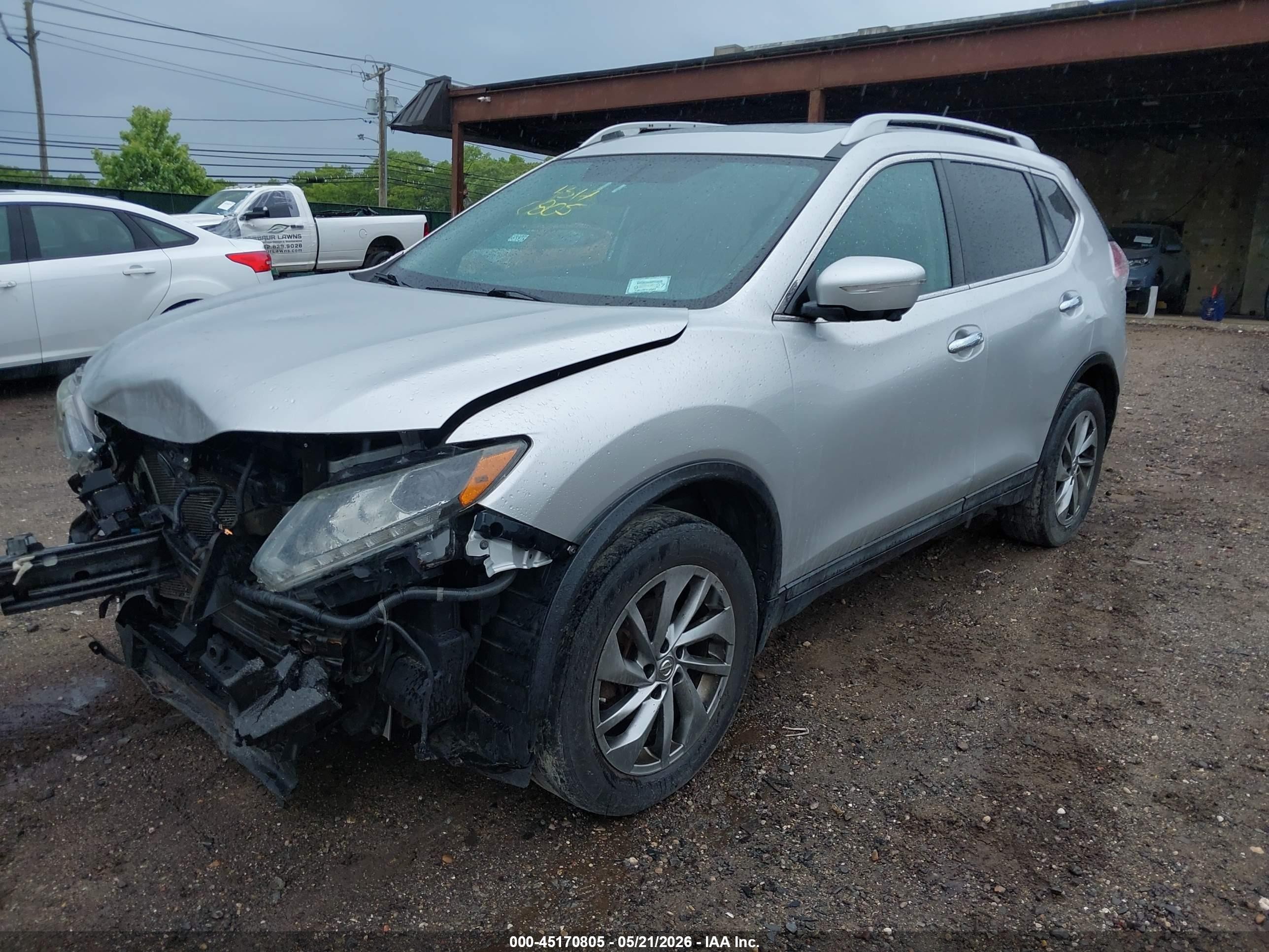 2015 Nissan Rogue Sl Серый vin: 5N1AT2MV5FC788533