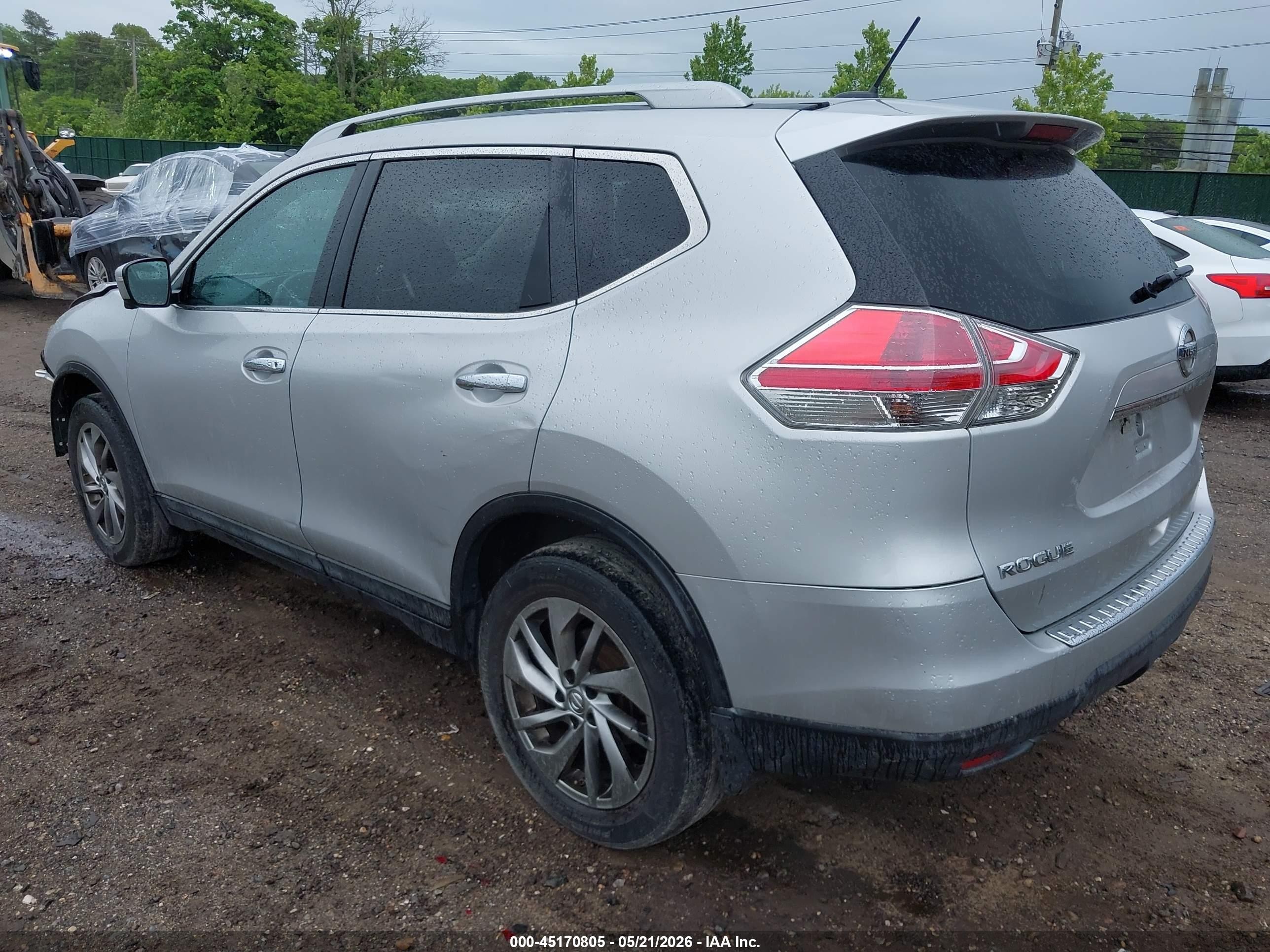 2015 Nissan Rogue Sl Серый vin: 5N1AT2MV5FC788533