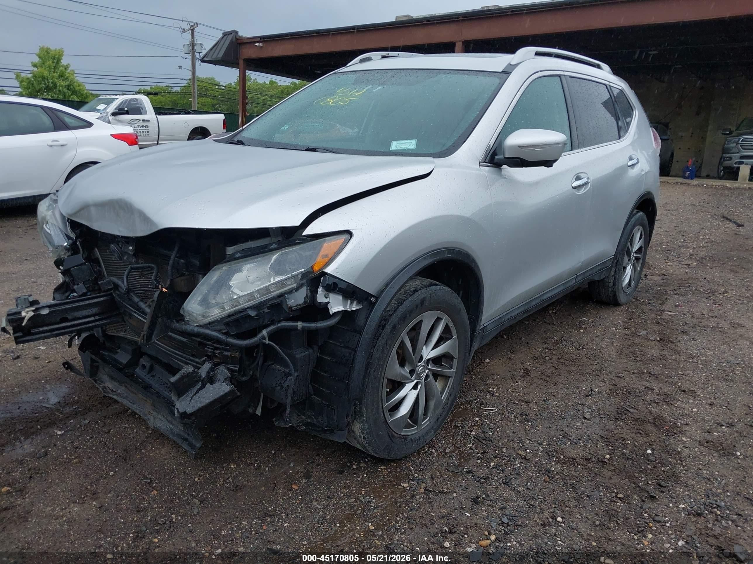 2015 Nissan Rogue Sl Серый vin: 5N1AT2MV5FC788533