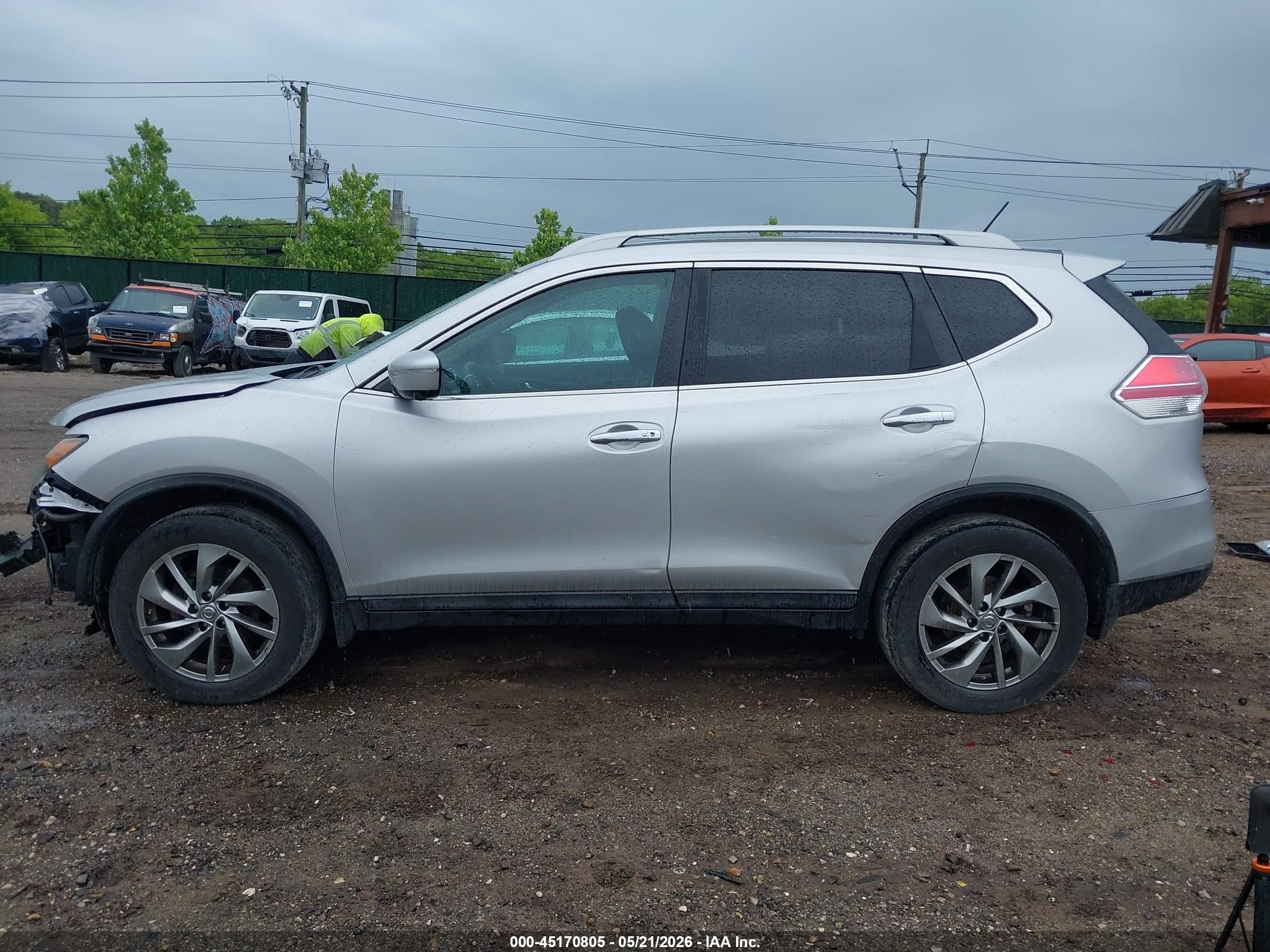 2015 Nissan Rogue Sl Серый vin: 5N1AT2MV5FC788533
