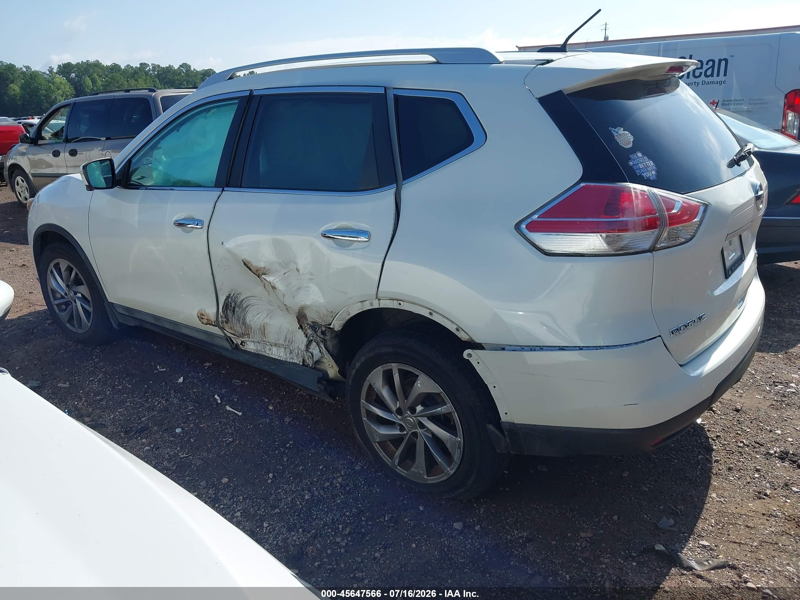 2015 Nissan Rogue Sl White vin: 5N1AT2MV5FC809381