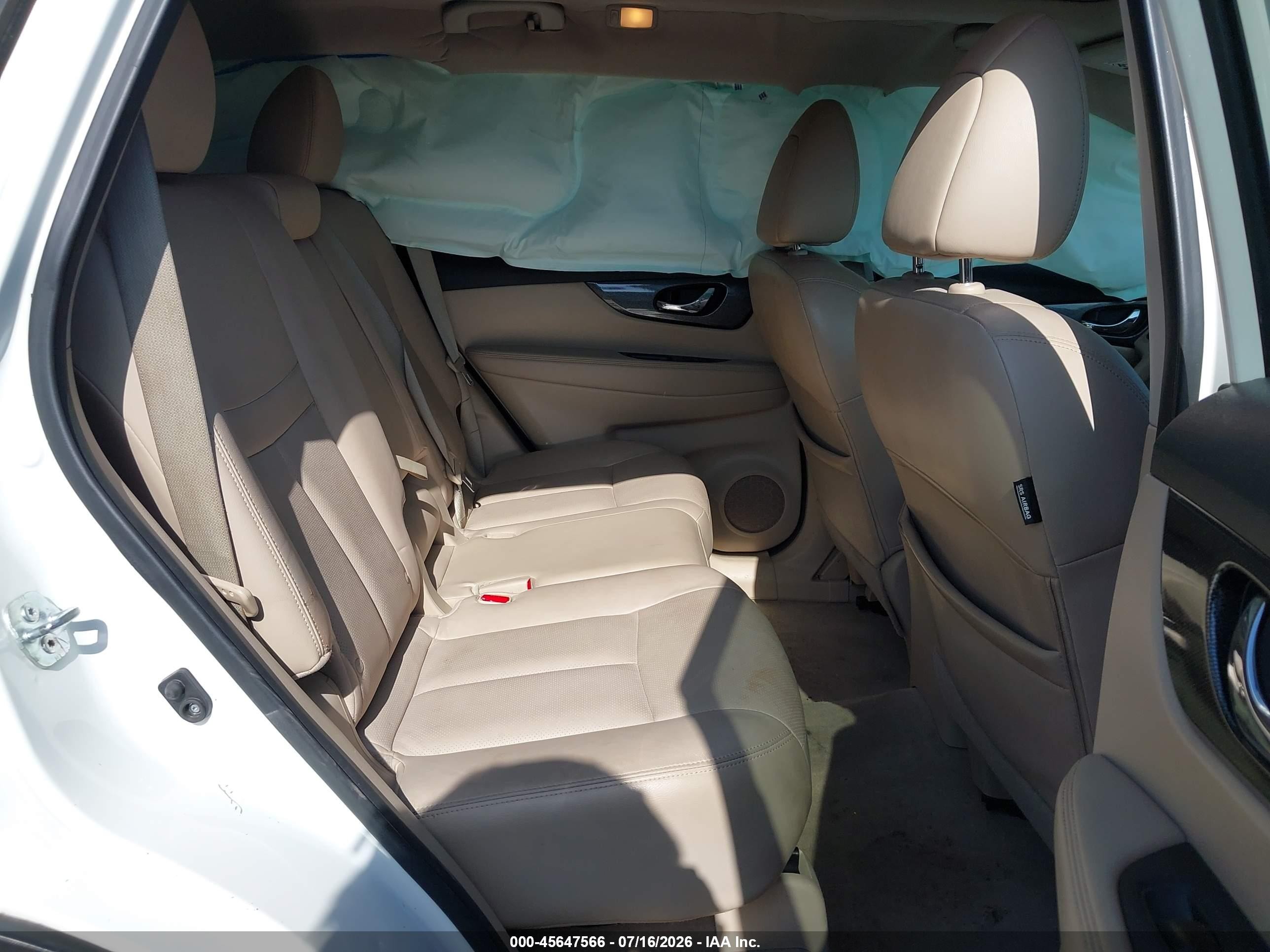 2015 Nissan Rogue Sl White vin: 5N1AT2MV5FC809381