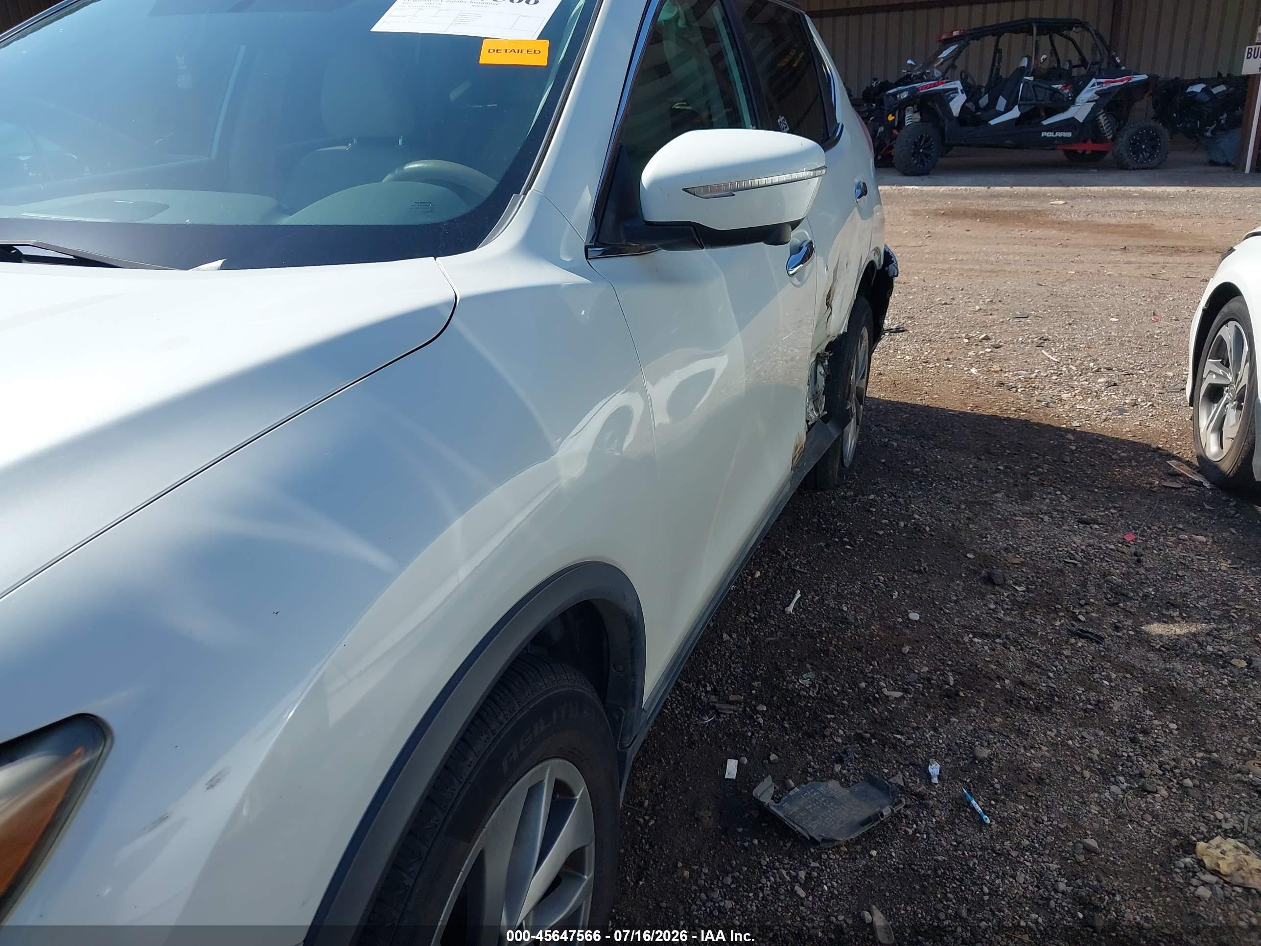2015 Nissan Rogue Sl White vin: 5N1AT2MV5FC809381