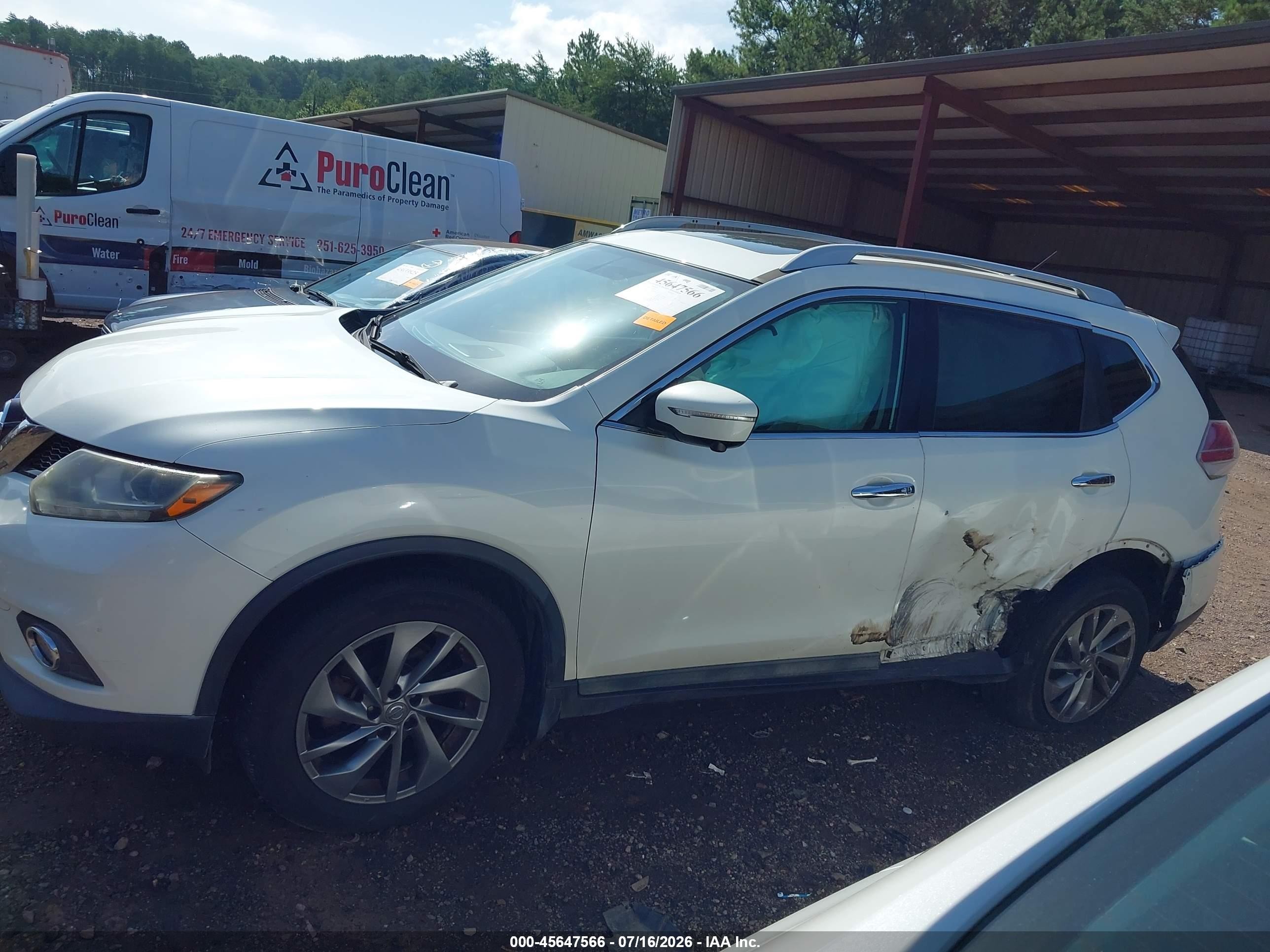 2015 Nissan Rogue Sl White vin: 5N1AT2MV5FC809381