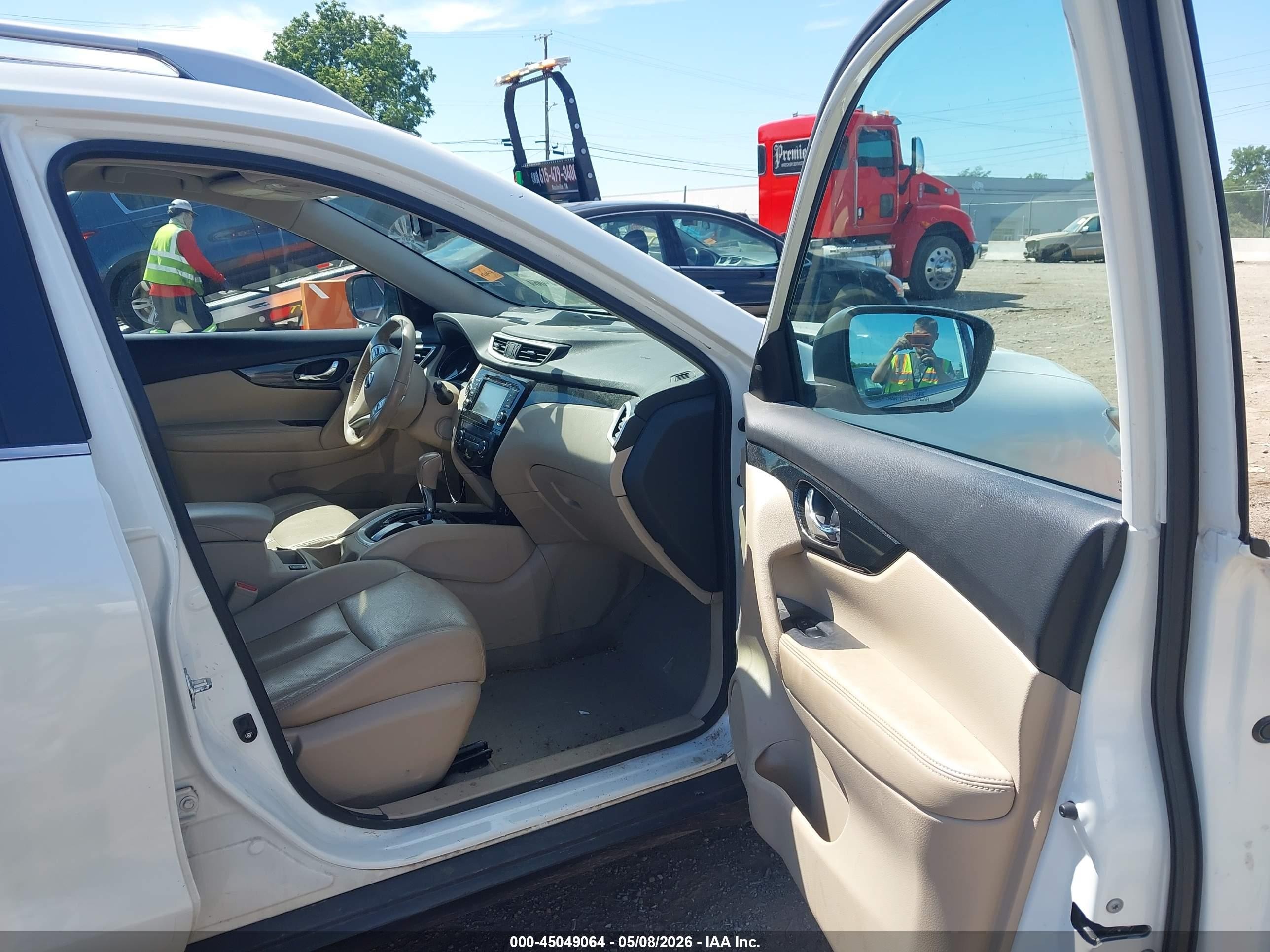2015 Nissan Rogue Sl White vin: 5N1AT2MV5FC809848