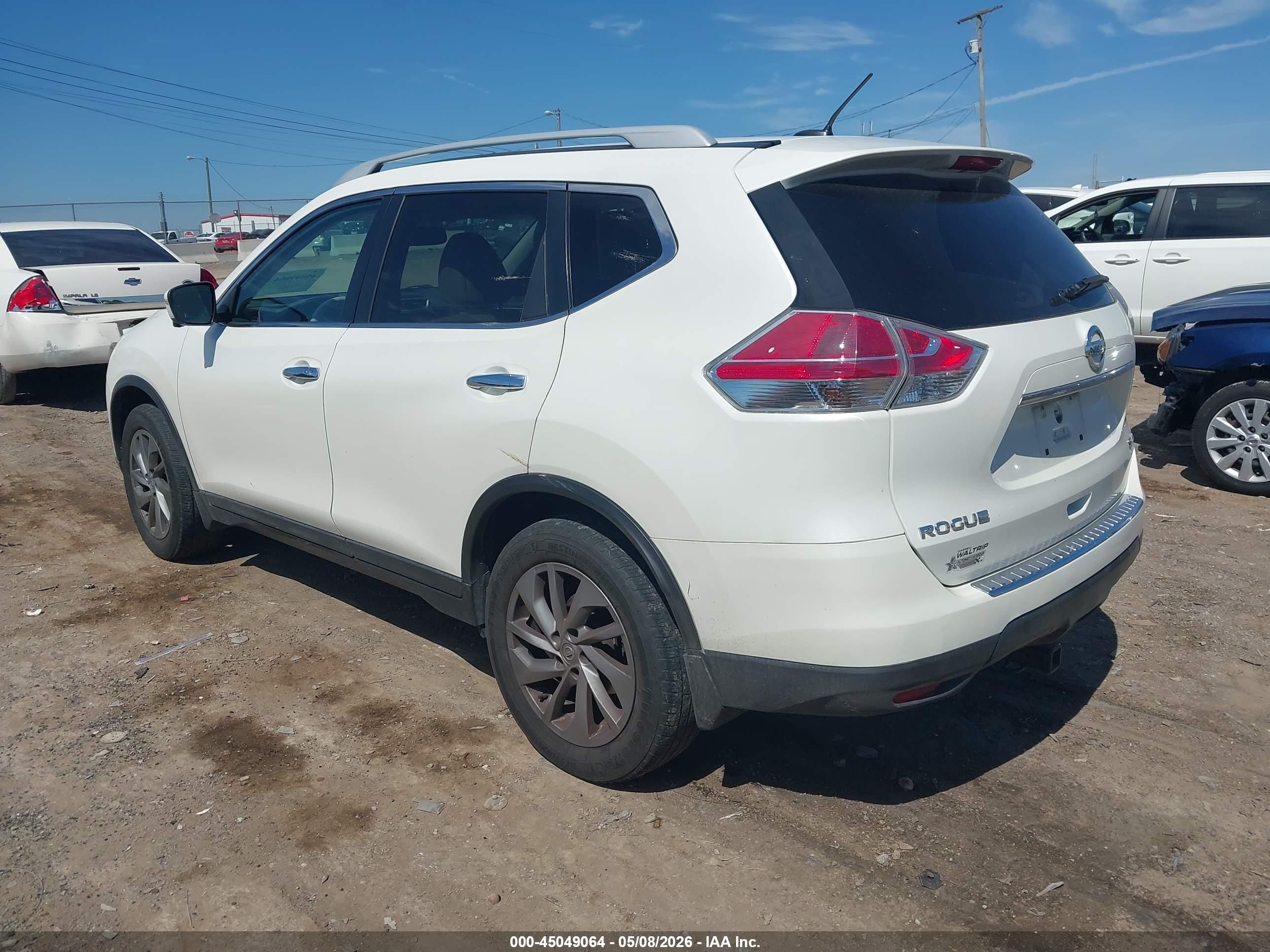 2015 Nissan Rogue Sl White vin: 5N1AT2MV5FC809848