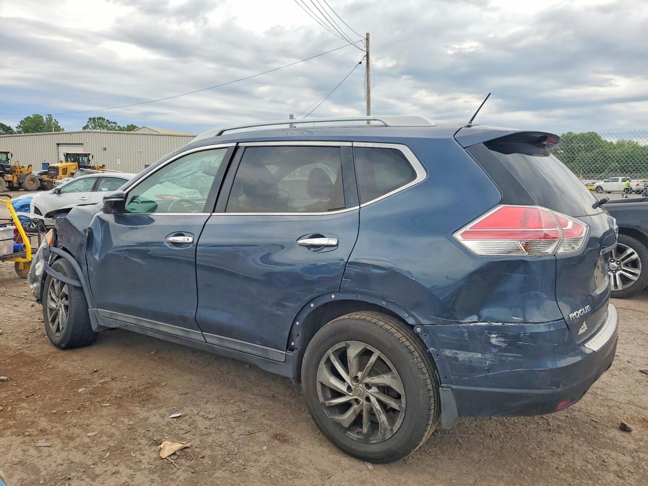 2015 Nissan Rogue Sl Blue vin: 5N1AT2MV5FC819473