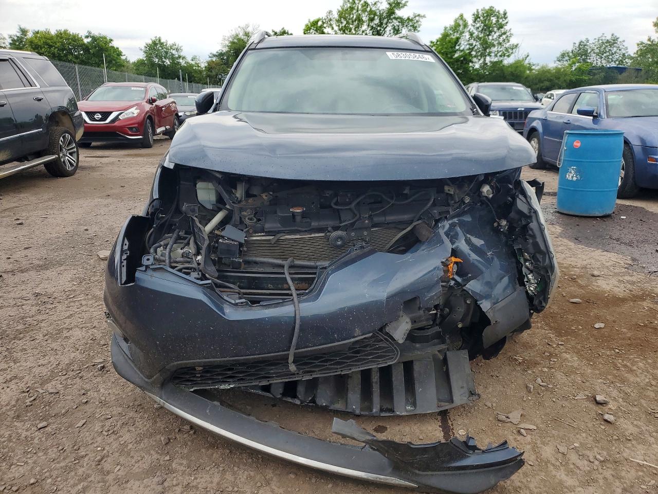 2015 Nissan Rogue Sl Blue vin: 5N1AT2MV5FC819473