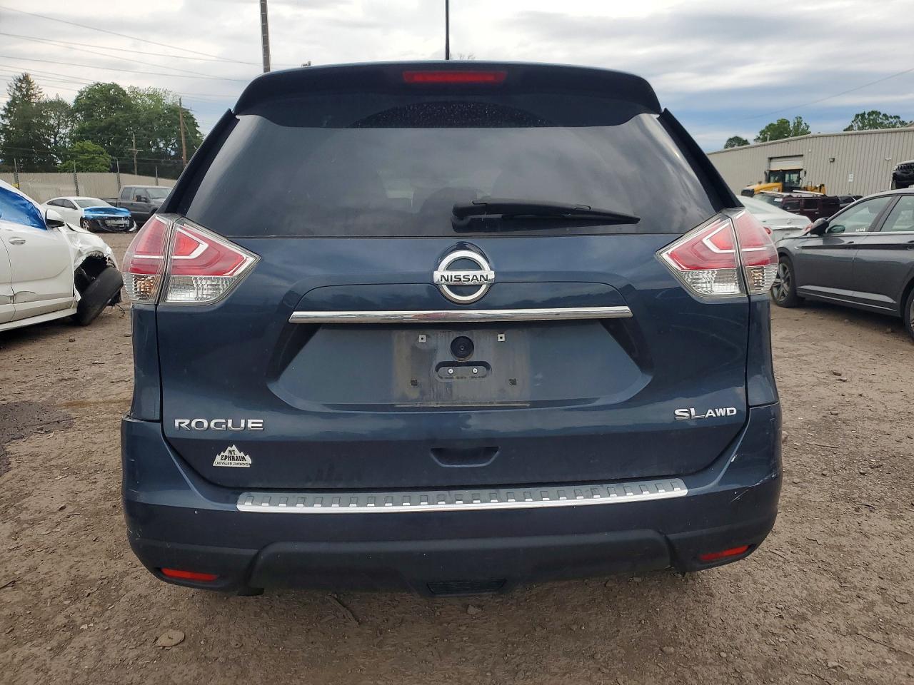 2015 Nissan Rogue Sl Blue vin: 5N1AT2MV5FC819473