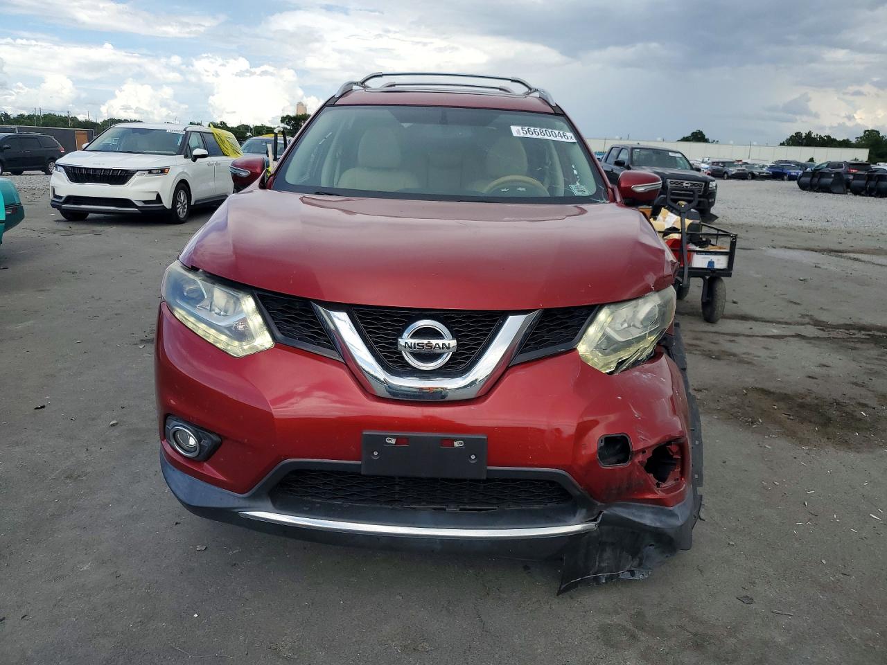2015 Nissan Rogue Sl Red vin: 5N1AT2MV5FC827072