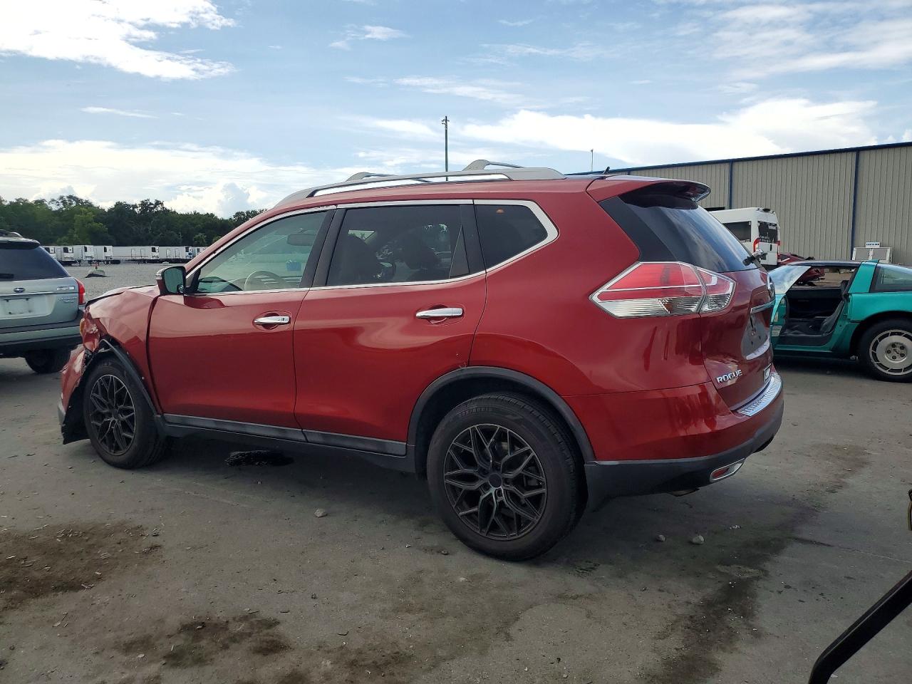 2015 Nissan Rogue Sl Red vin: 5N1AT2MV5FC827072