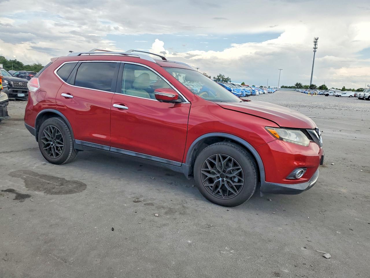 2015 Nissan Rogue Sl Red vin: 5N1AT2MV5FC827072