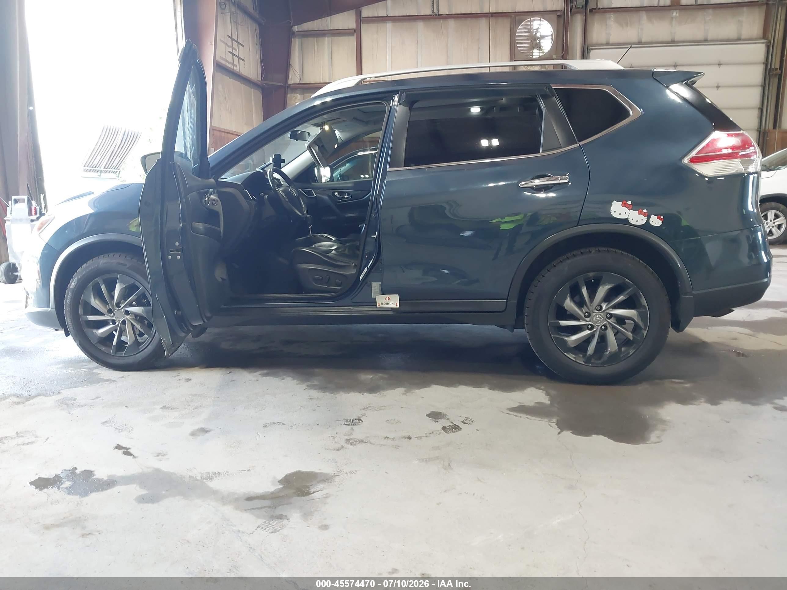 2015 Nissan Rogue Sl Blue vin: 5N1AT2MV5FC829064