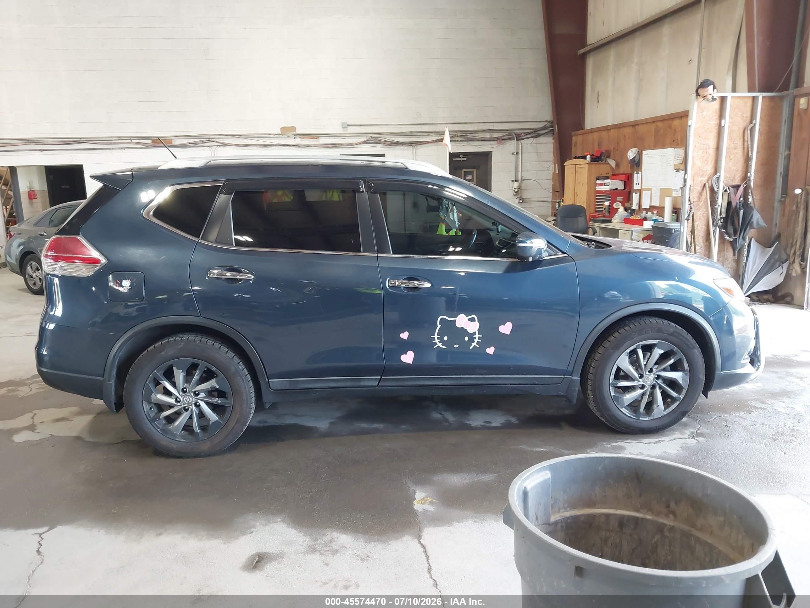2015 Nissan Rogue Sl Blue vin: 5N1AT2MV5FC829064