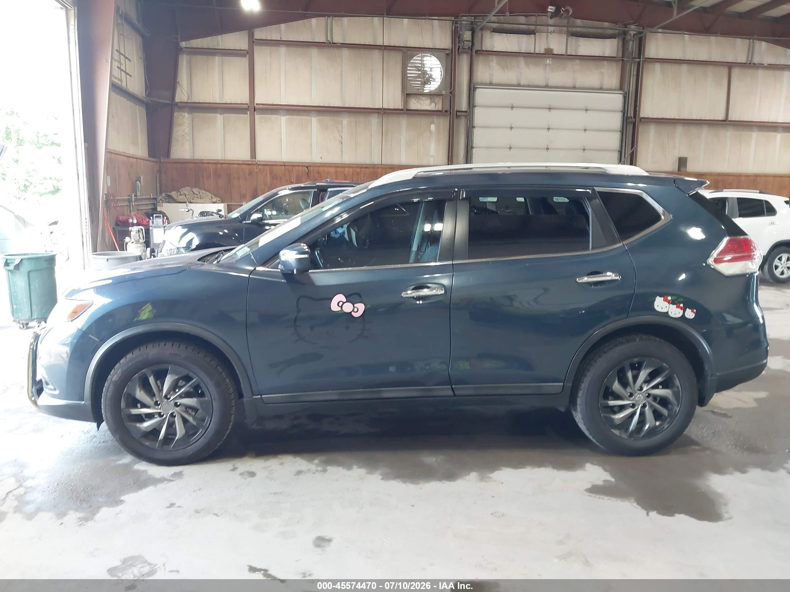 2015 Nissan Rogue Sl Blue vin: 5N1AT2MV5FC829064